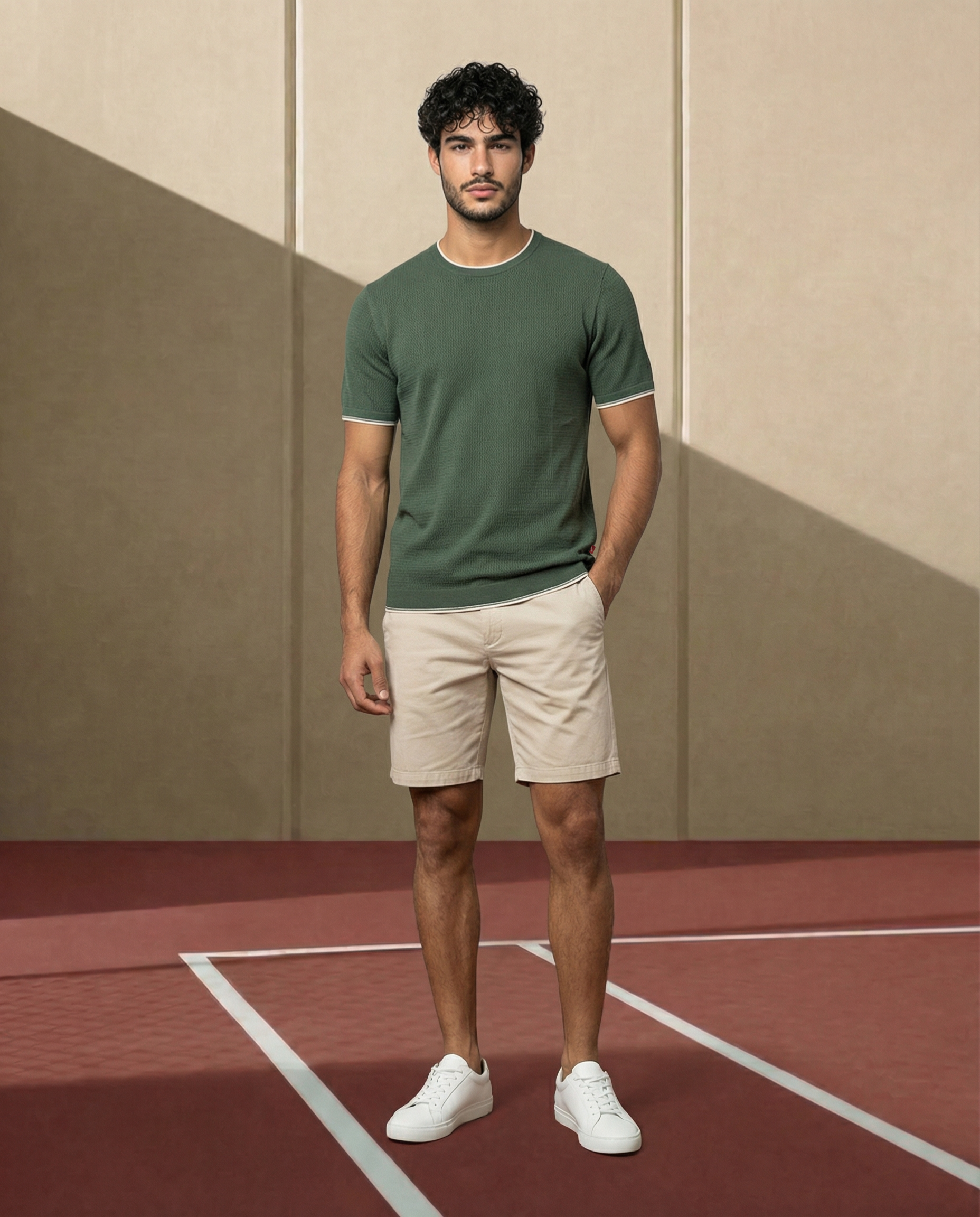 Khaki Green - Natural AIRLOOP T-Shirt