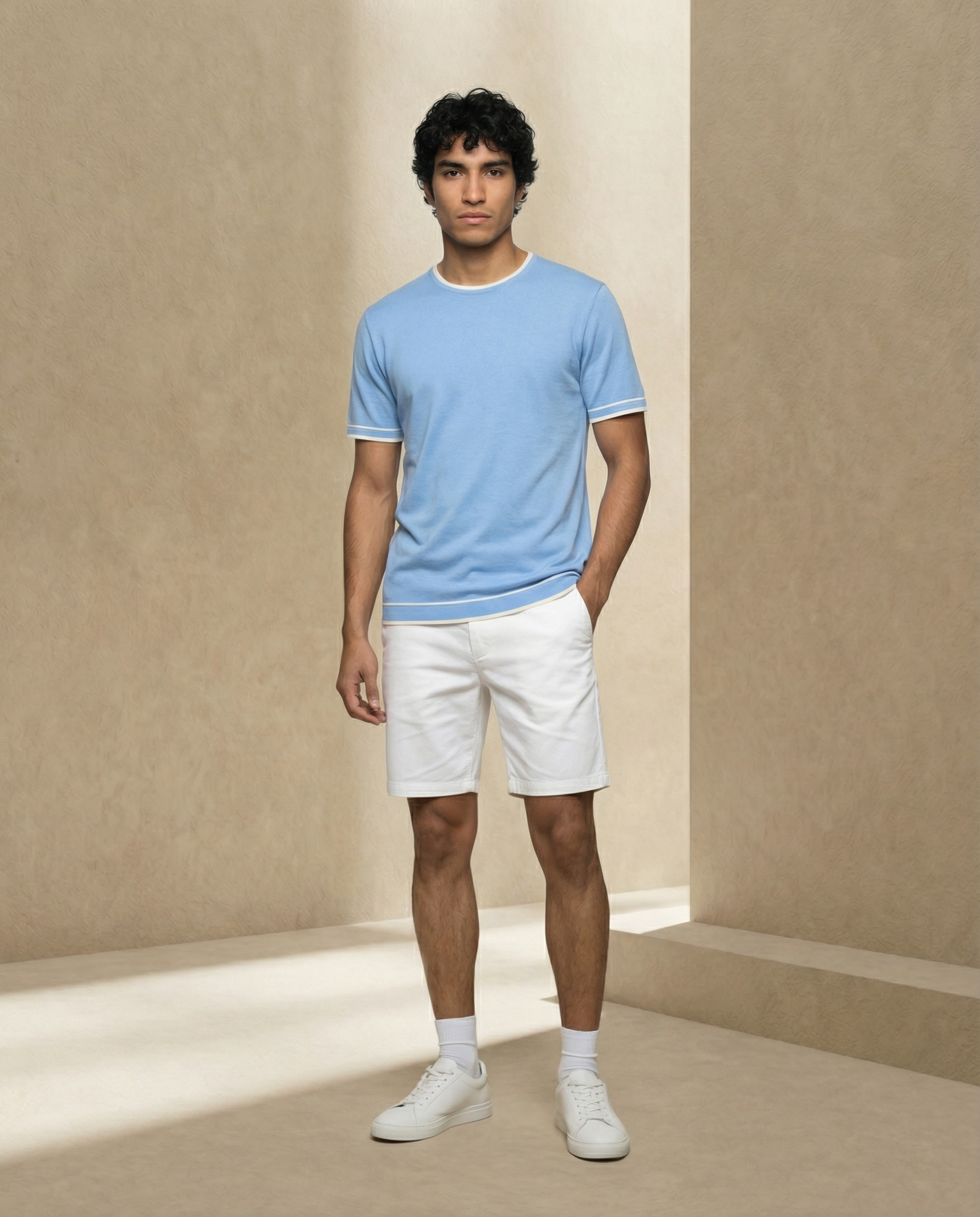 Sky Blue Contrast T-Shirt