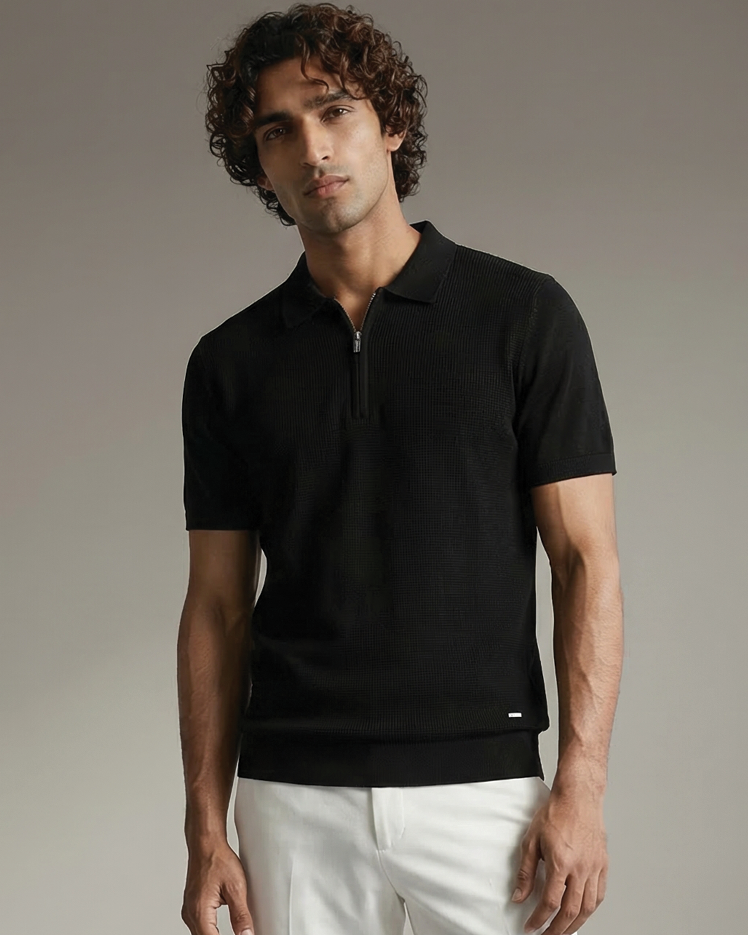 Ink Black Honeycomb Z-Polo