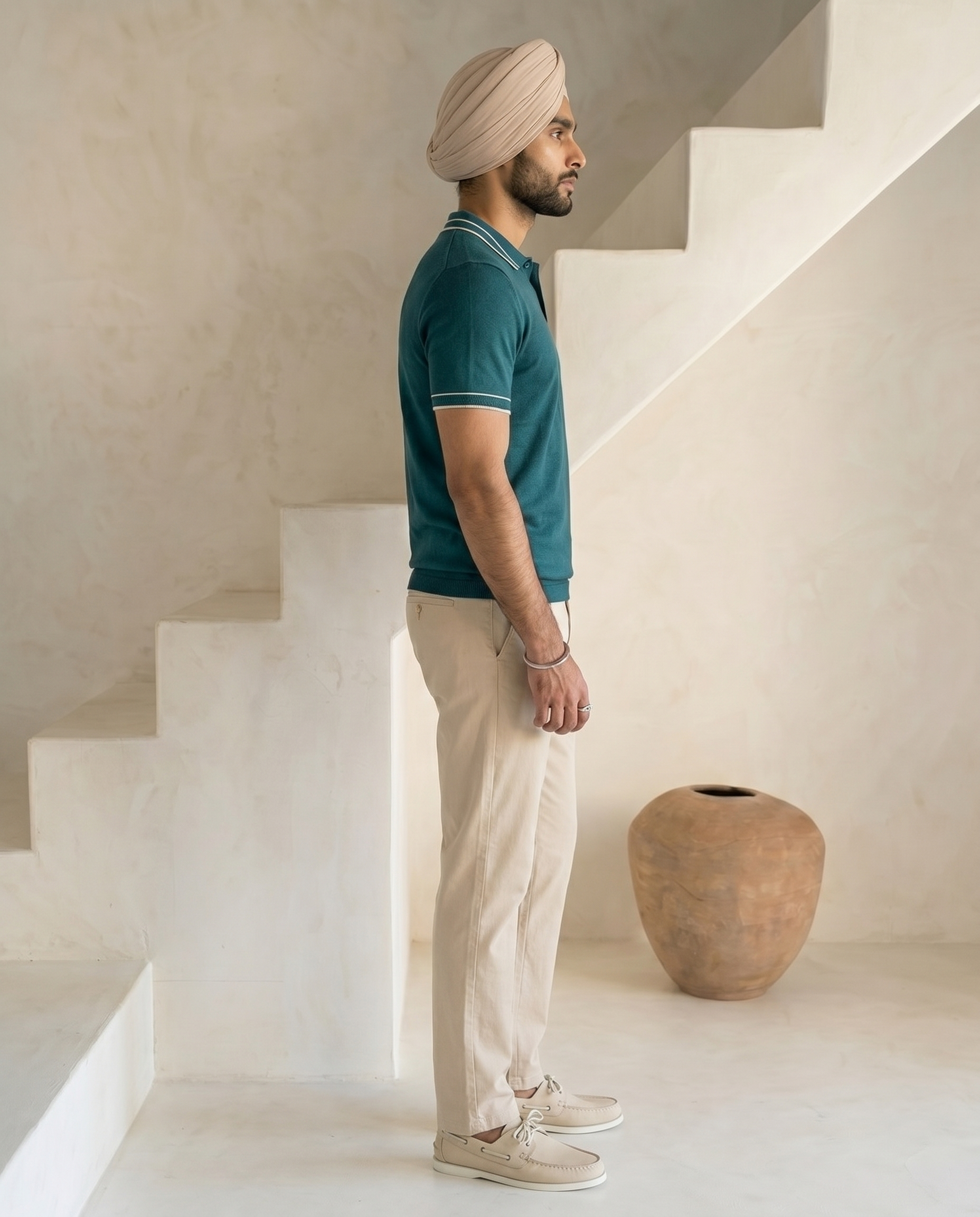 Ele Green Structured Collar Tipping B-Polo