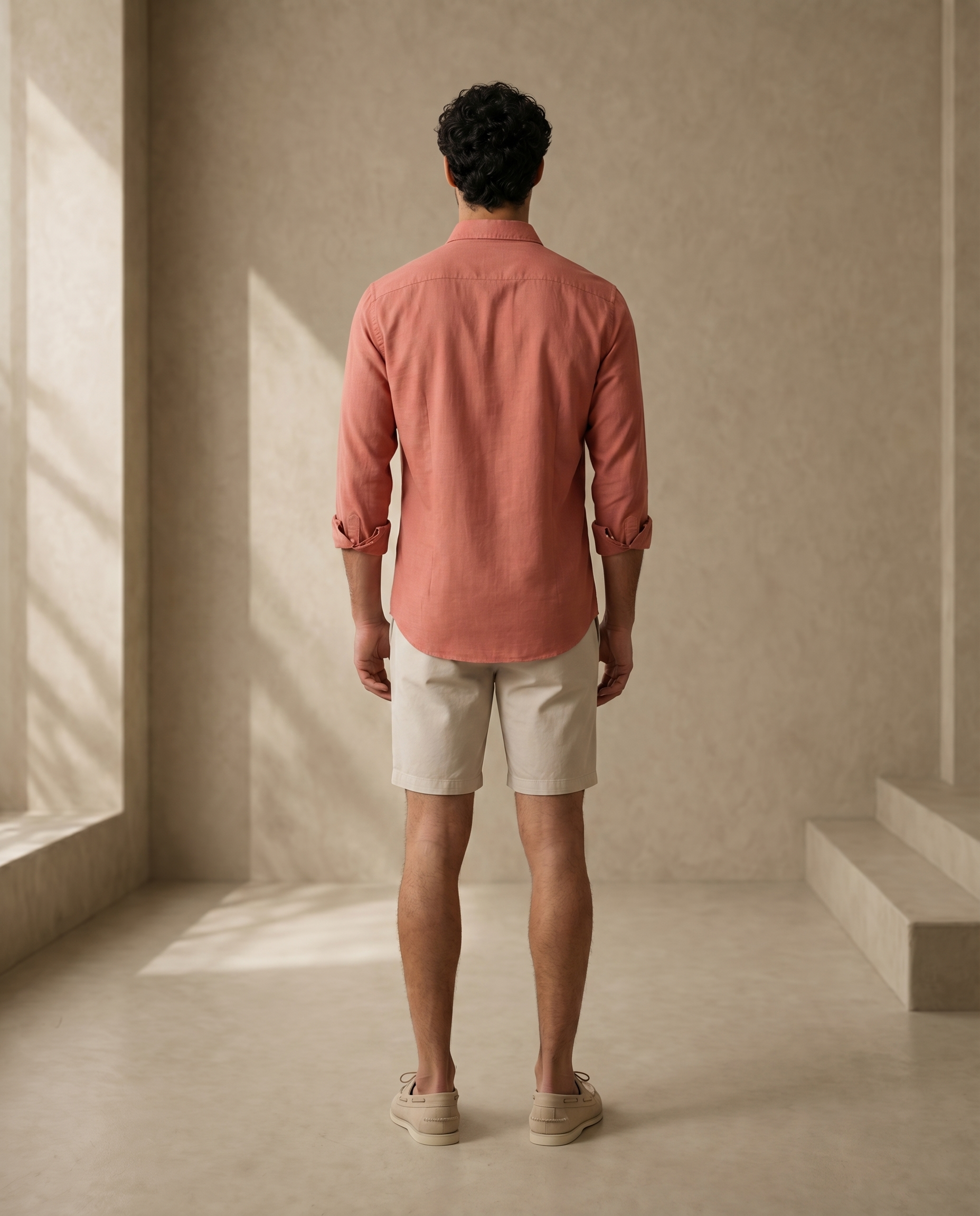 Burnt Ochre Linen Blend Shirt