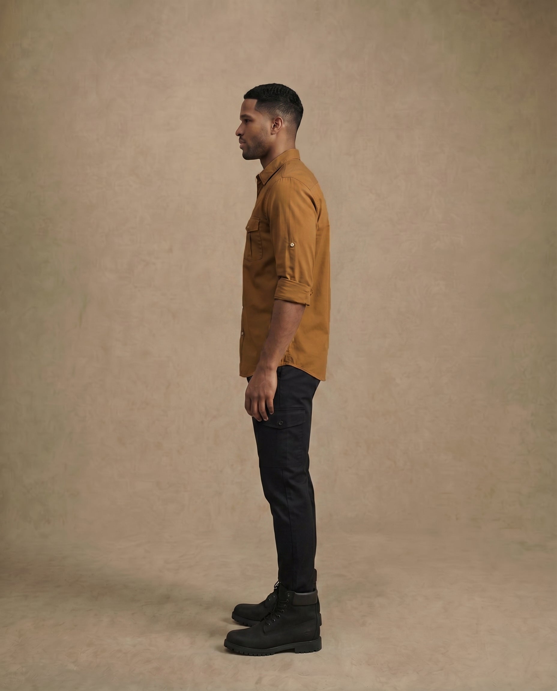100% Cotton Water Repellant Deep Ochre Safari Shirt