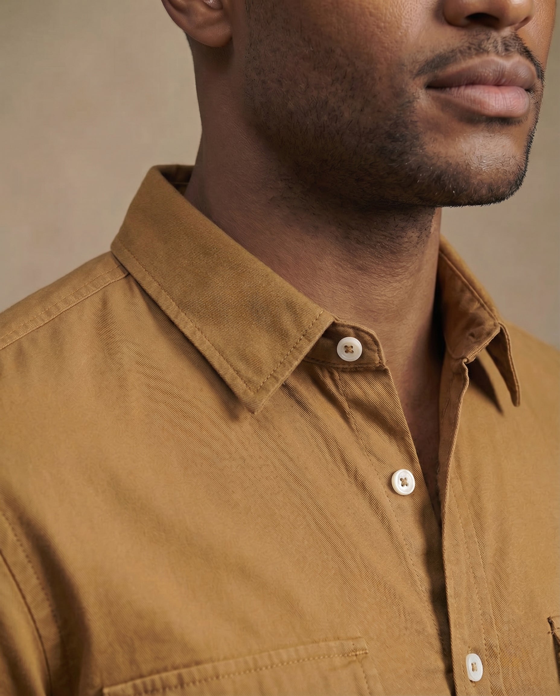 100% Cotton Water Repellant Deep Ochre Safari Shirt