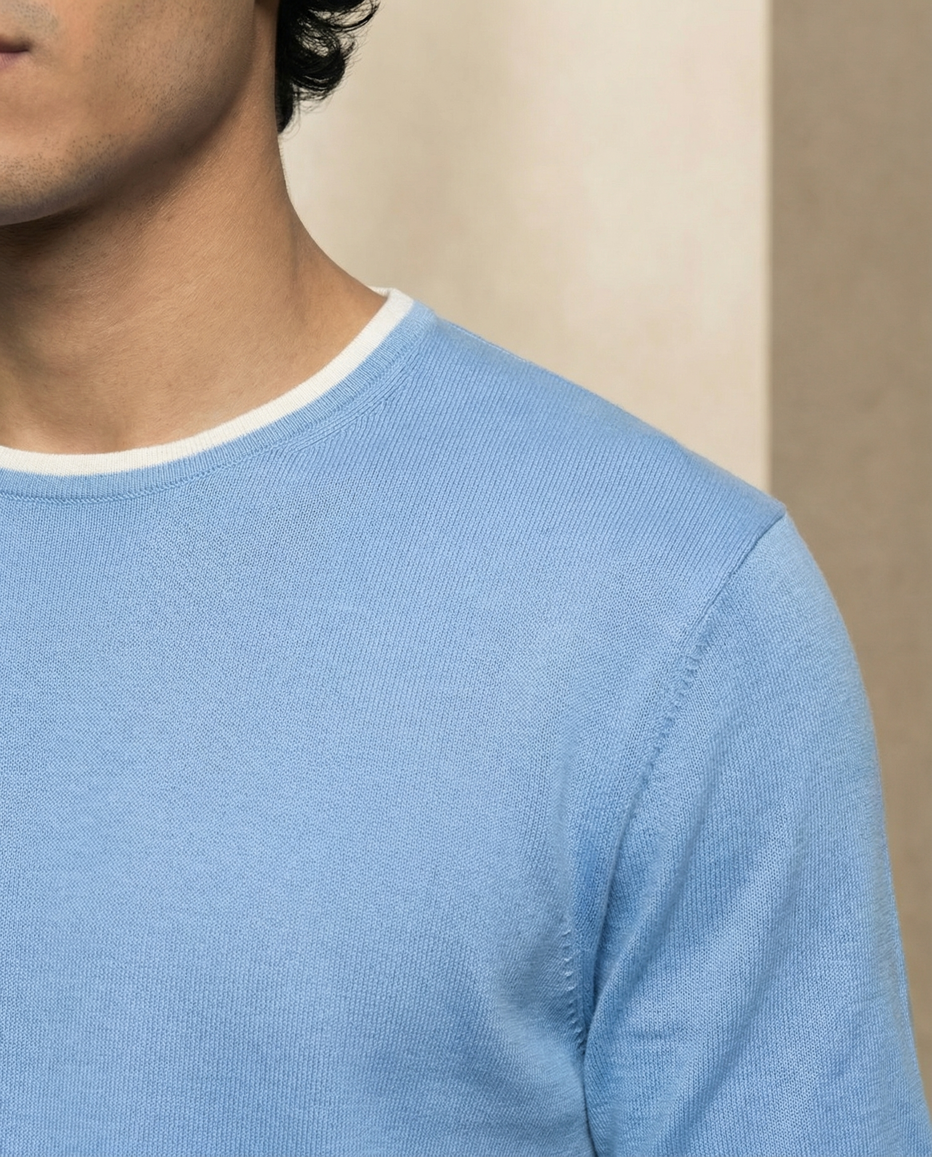 Sky Blue Contrast T-Shirt
