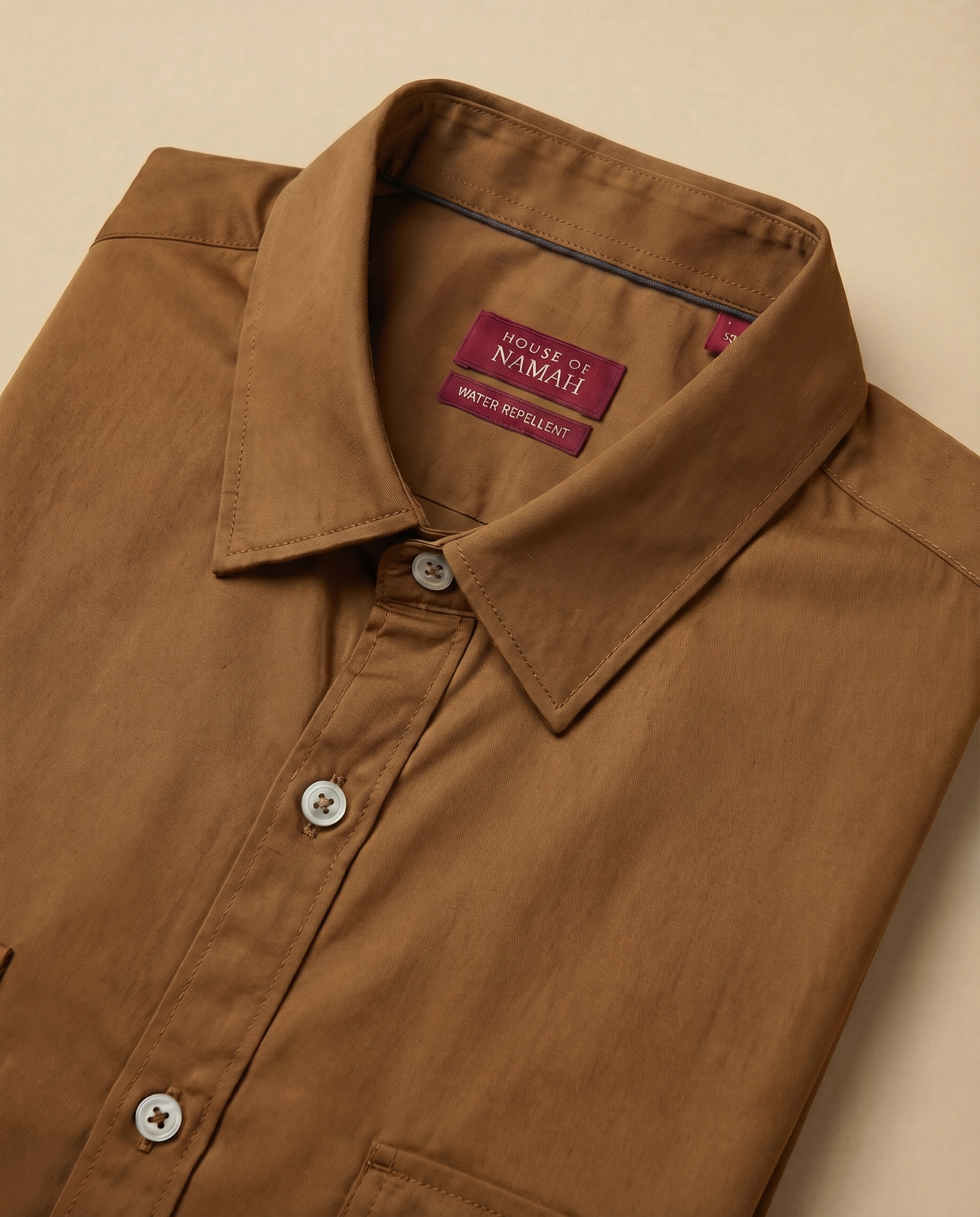 100% Cotton Water Repellant Deep Ochre Safari Shirt