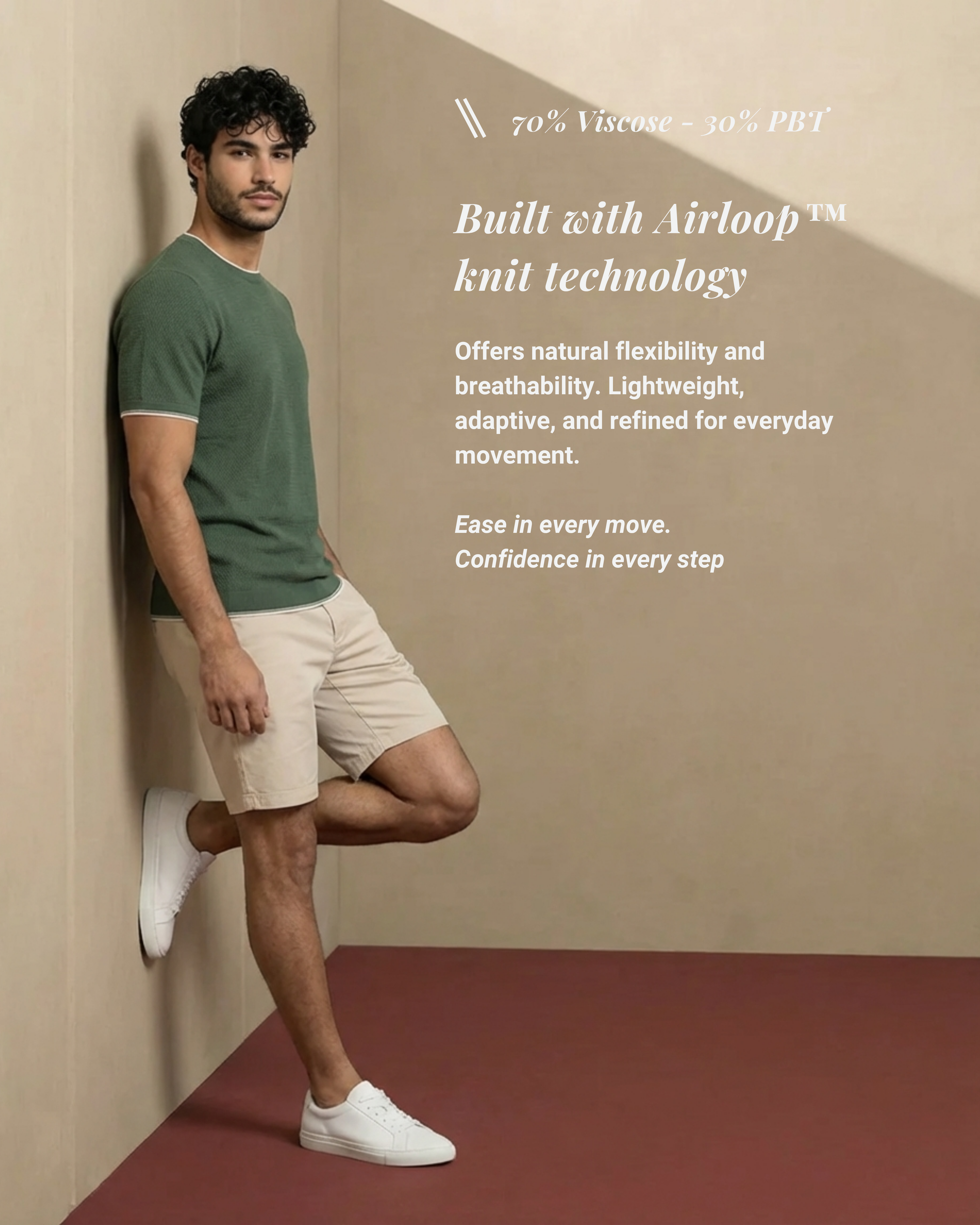 Khaki Green - Natural AIRLOOP T-Shirt