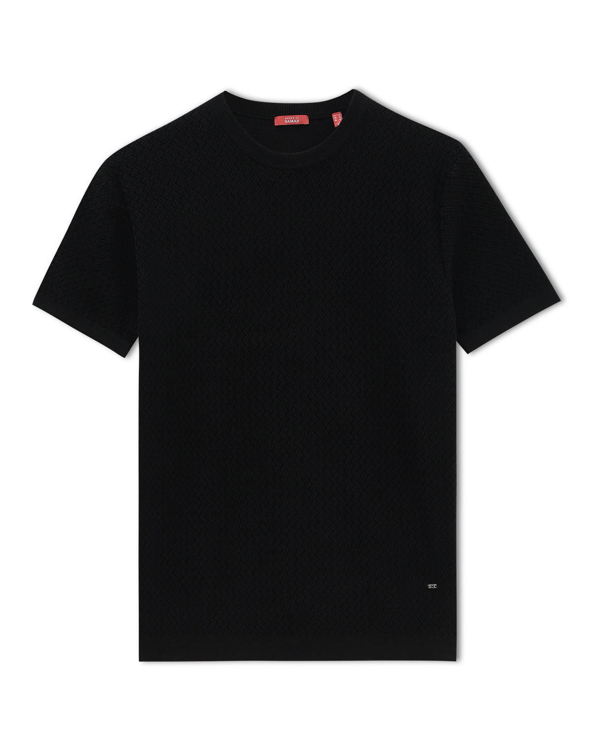 Ink Black Chevron Round Neck T-Shirt