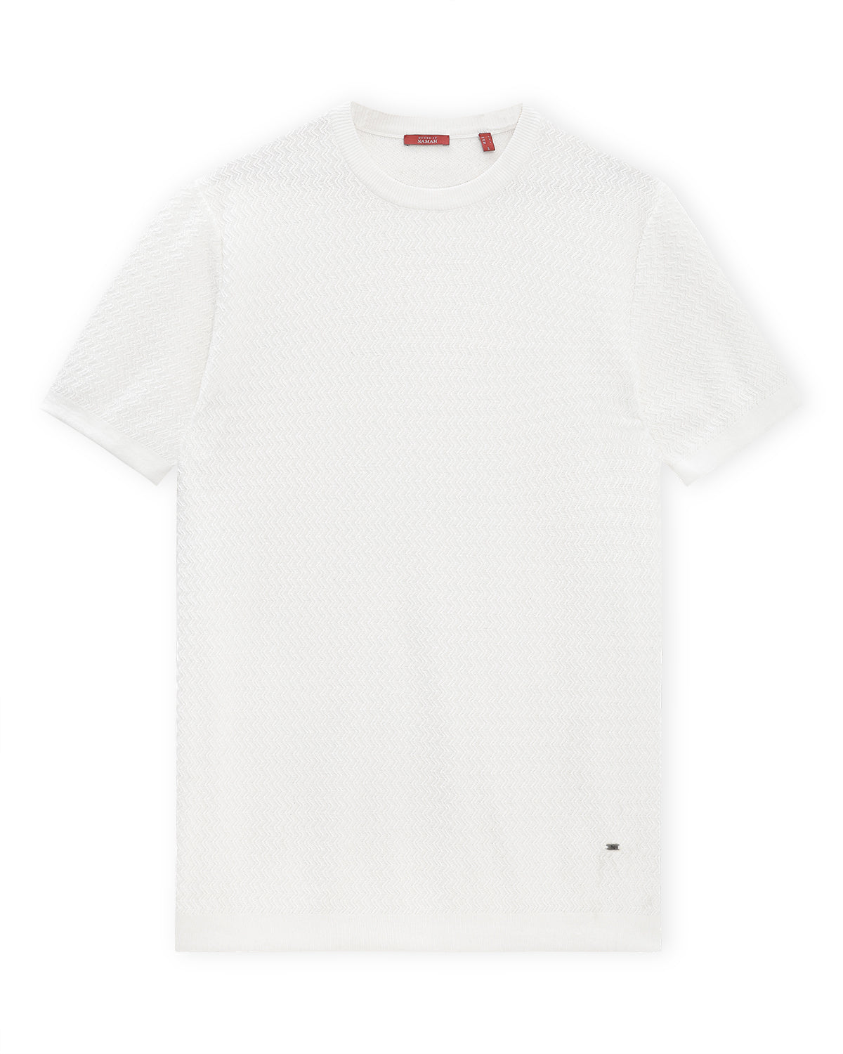 Soft White Chevron Round Neck T-Shirt