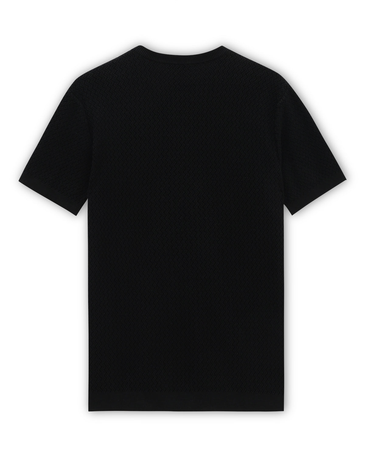 Ink Black Chevron Round Neck T-Shirt