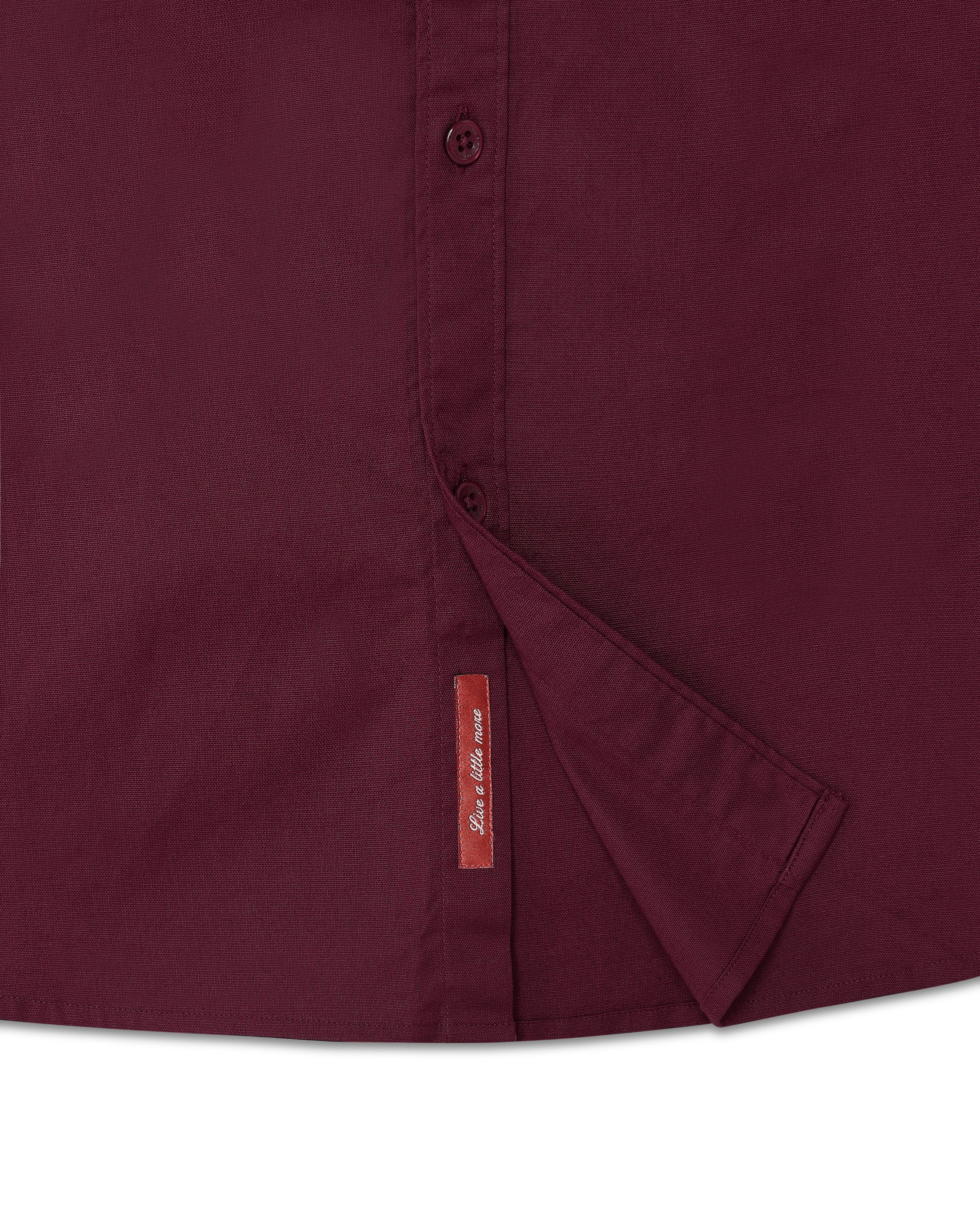 Deep Maroon Heavy Oxford Stretch Cotton Shirt