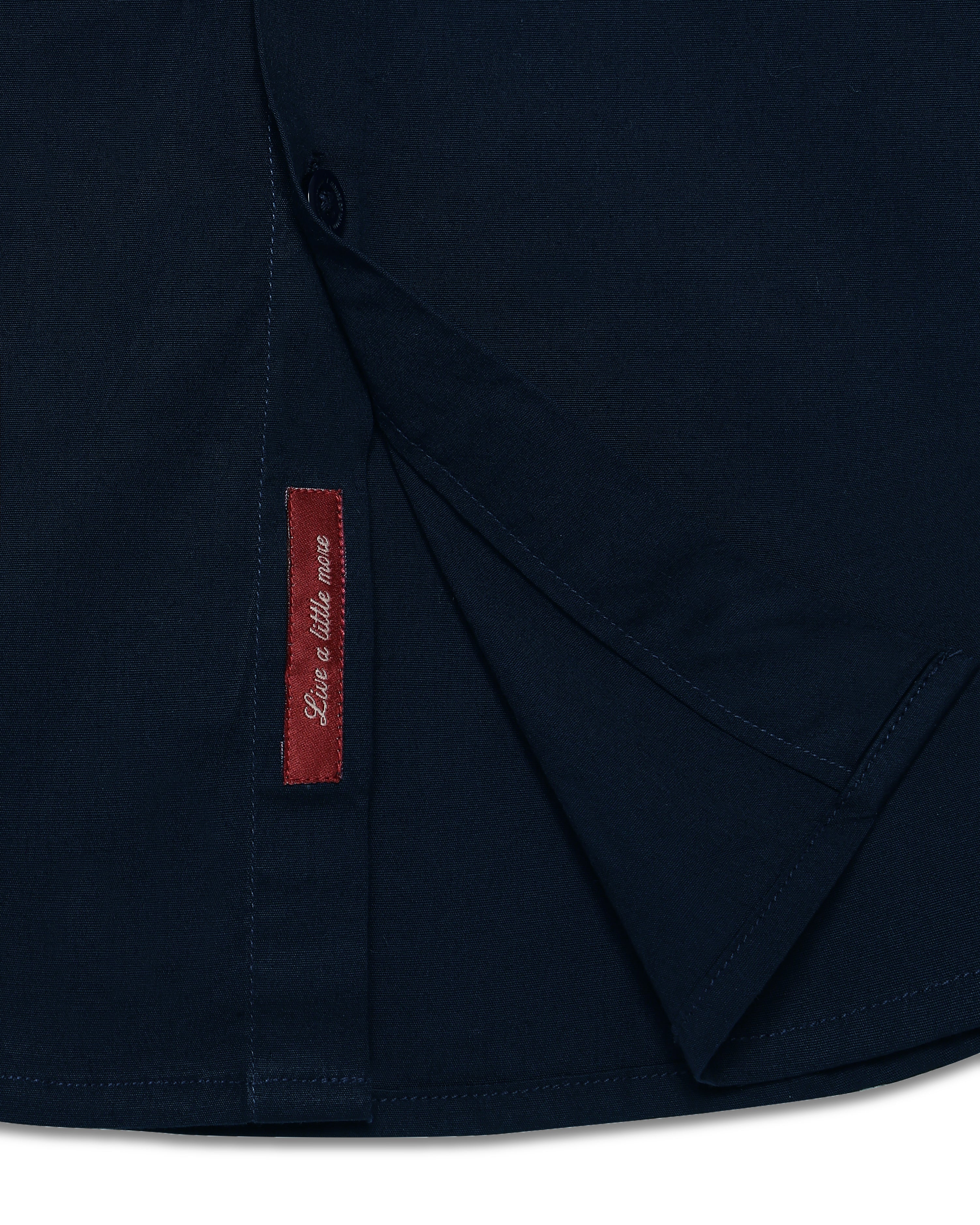 Midnight Blue Poplin Stretch Cotton Shirt
