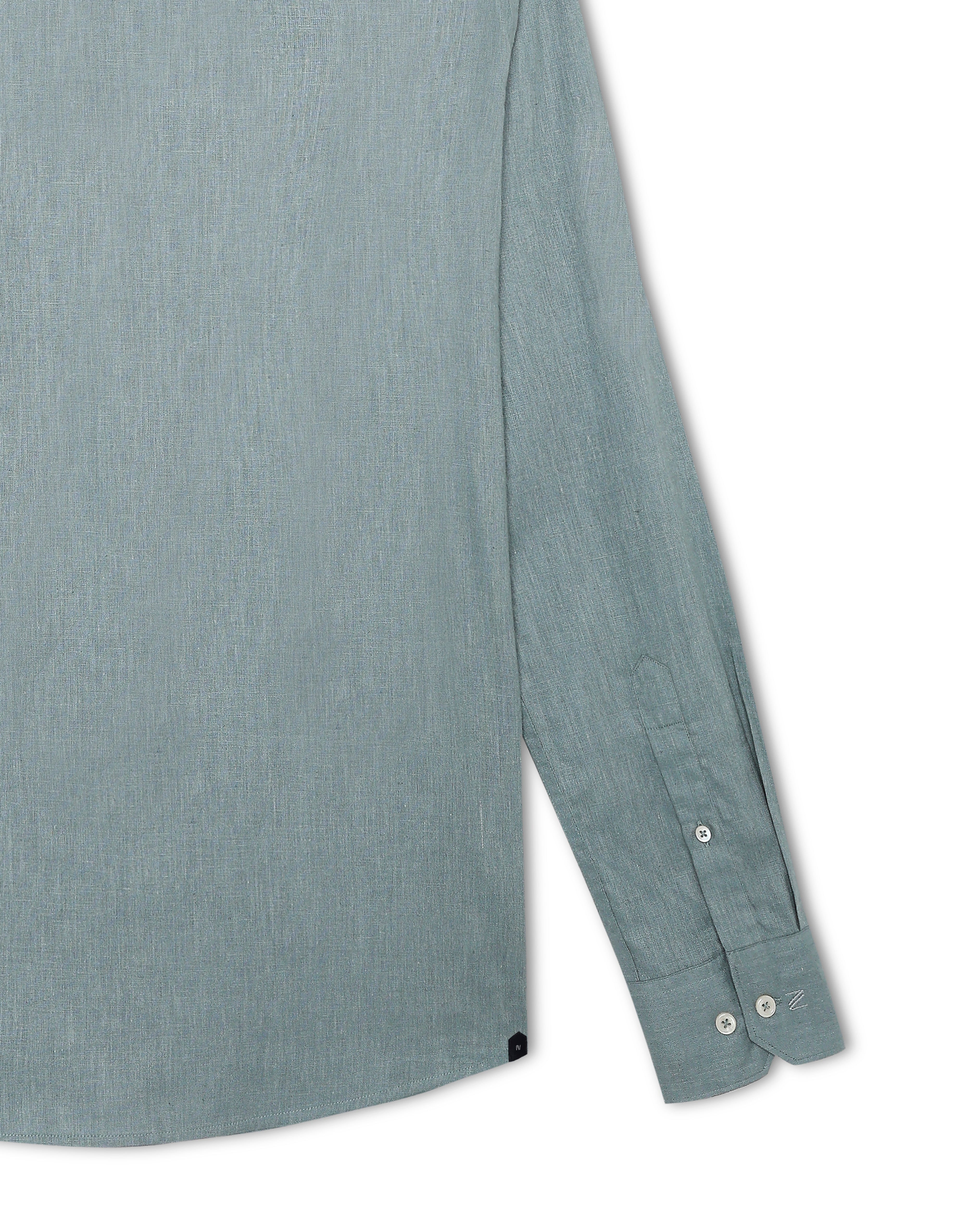 Asphalt Blue Linen Blend Shirt