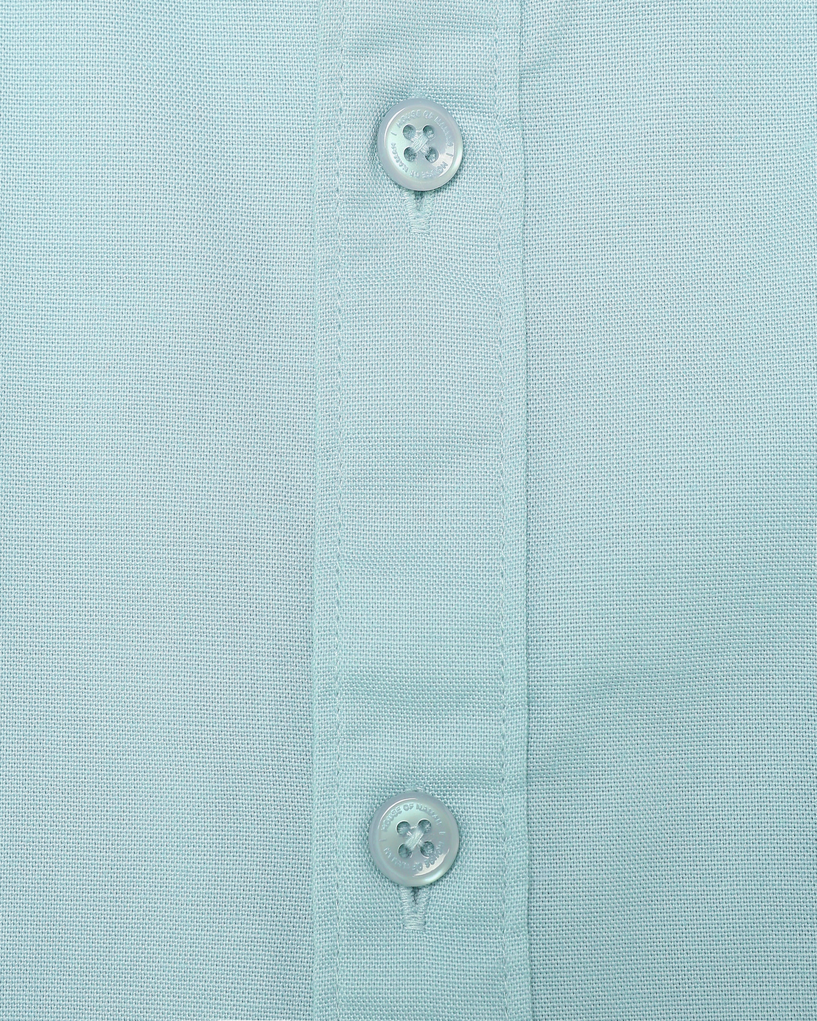 Mint Green Heavy Oxford Stretch Cotton Shirt