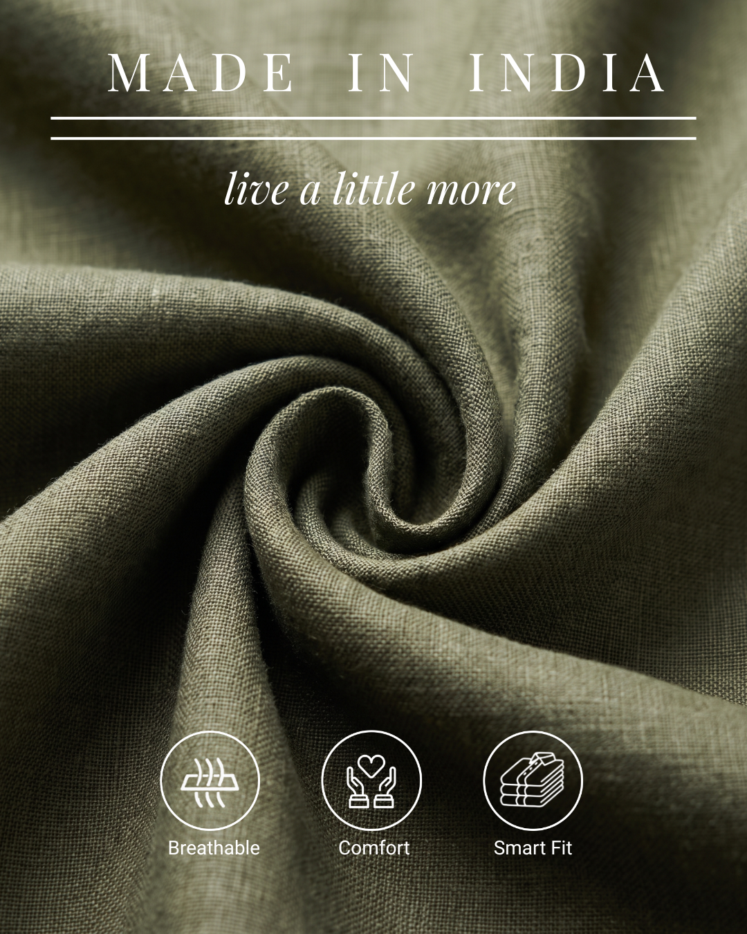 Olive Green Cosmo Linen Blend Shirt