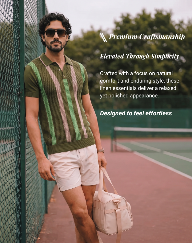 Olive Green Pixel Stripe B-Polo