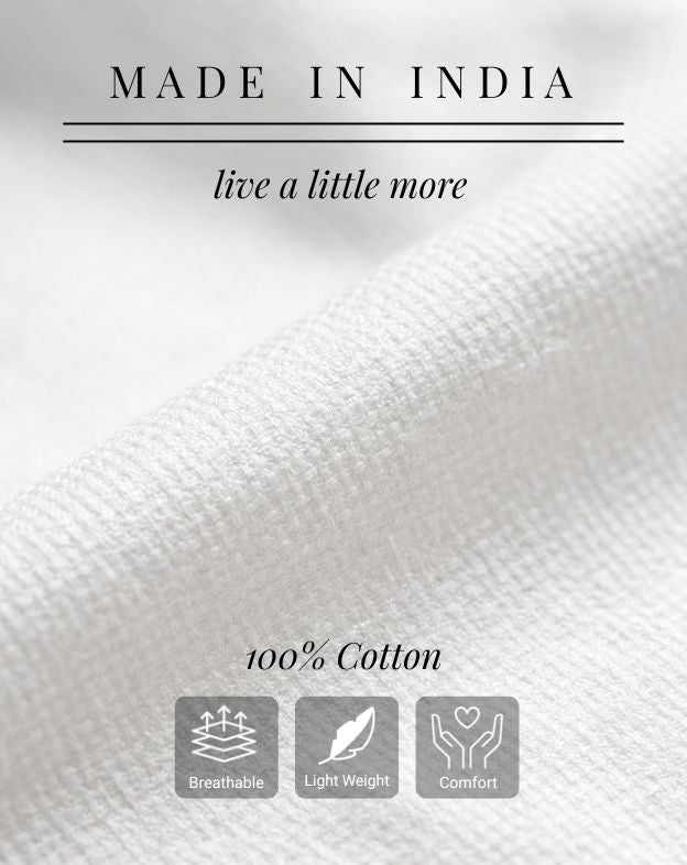 Soft White Waffle Textured Shirt