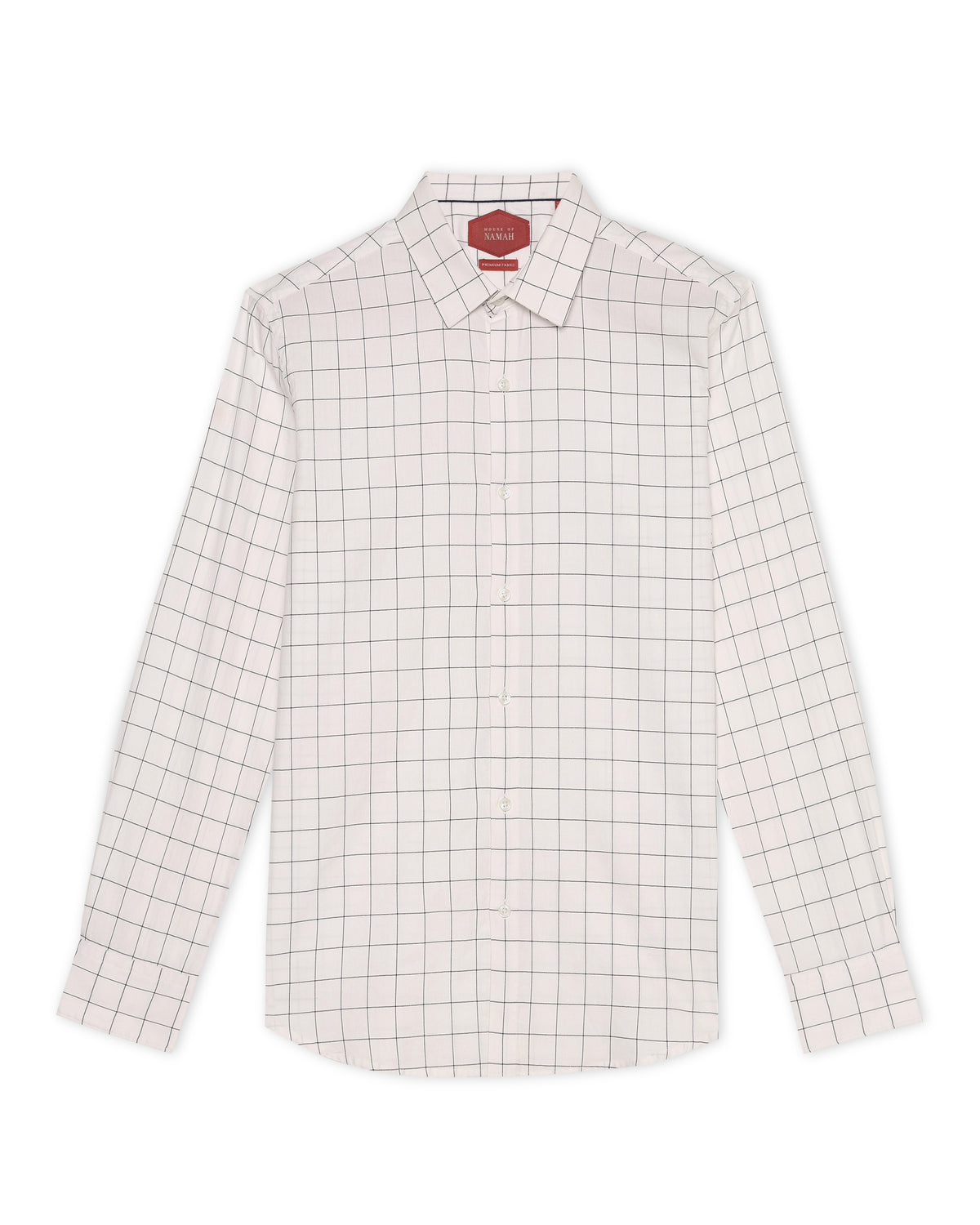 Soft White Windowpane Check Shirt