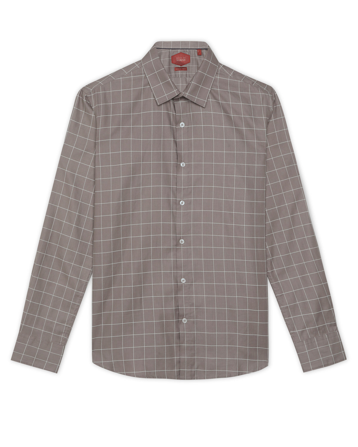 Mocha Taupe Windowpane Check Shirt
