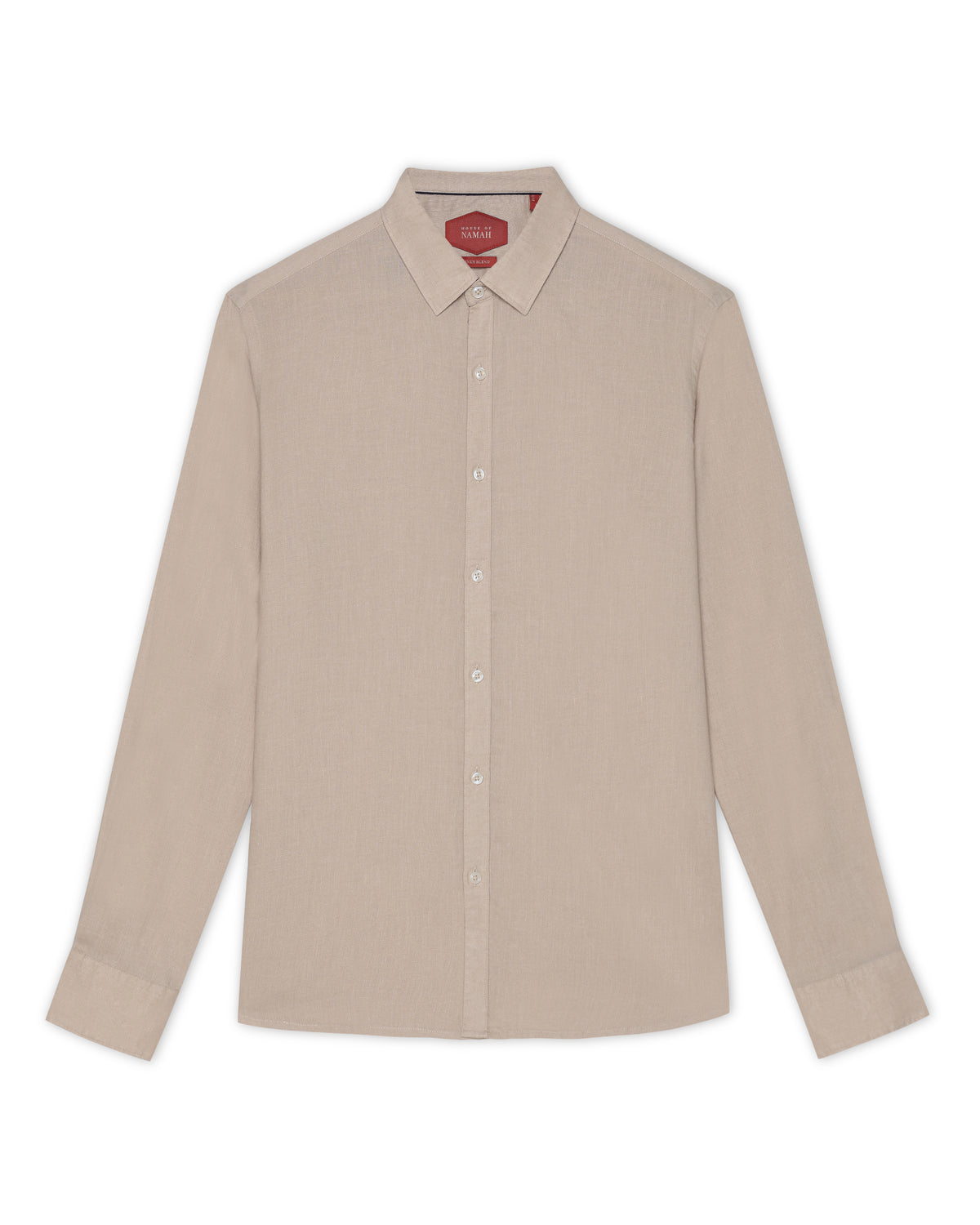 Warm Tan Cosmo Linen Blend Shirt
