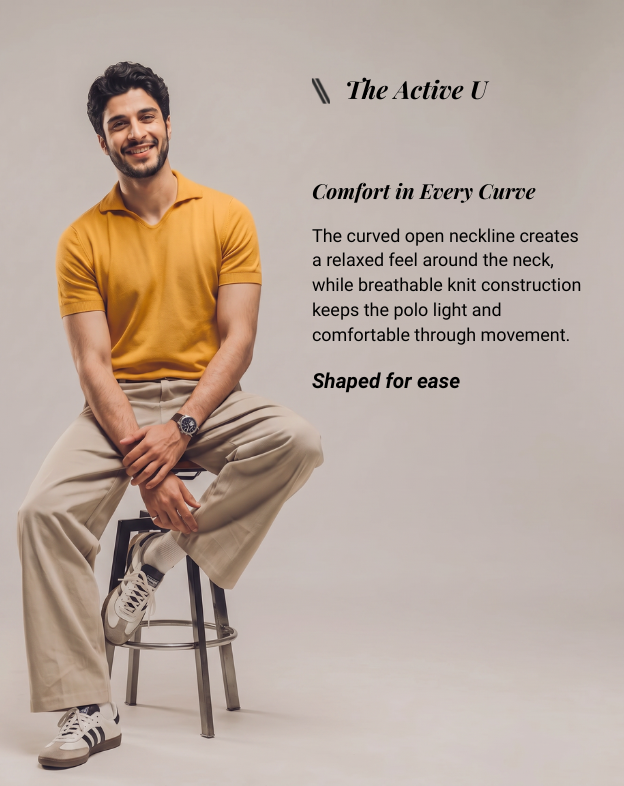 Golden Ochre Piqué U-Polo
