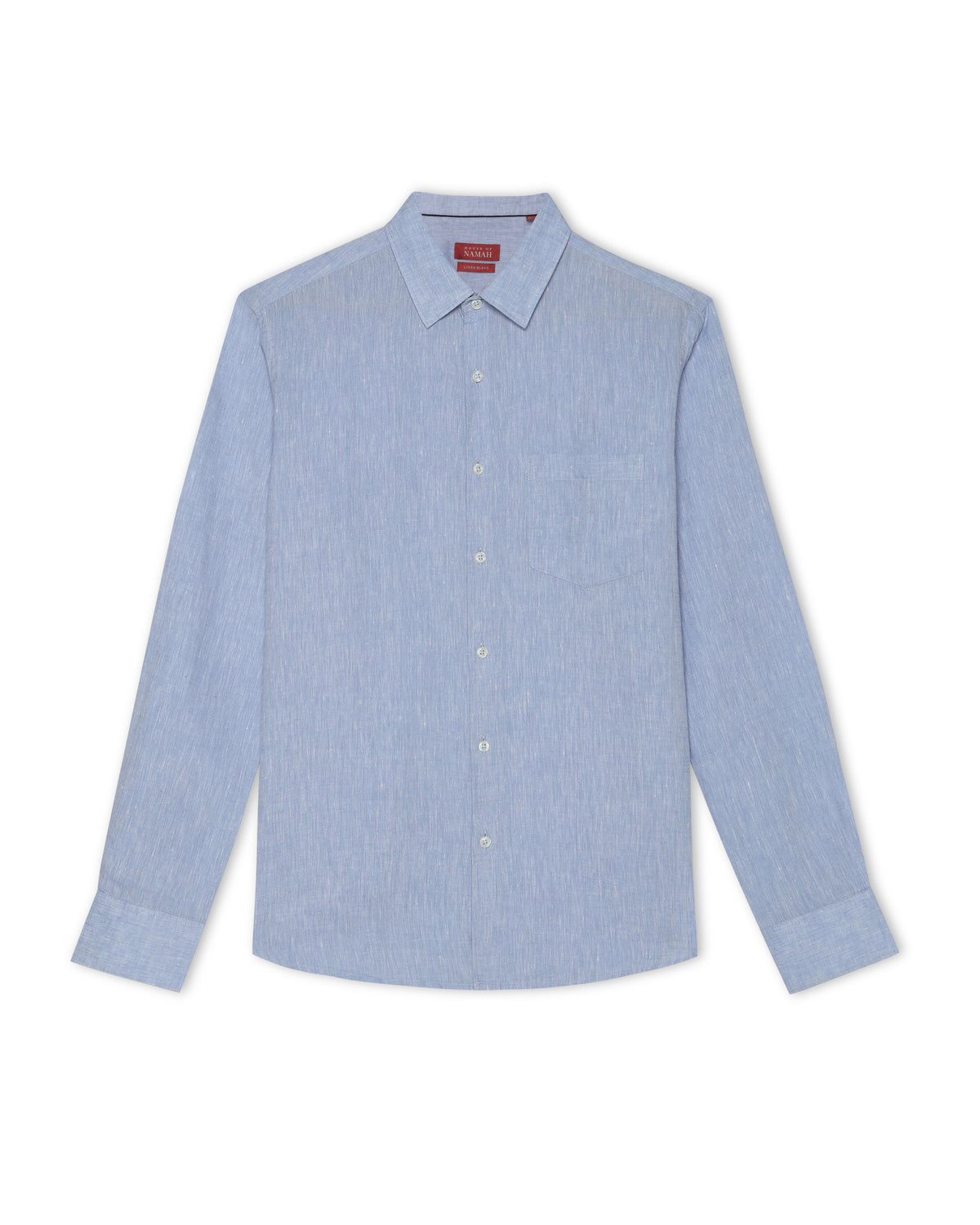 Powder Blue Mélange Linen Blend Shirt