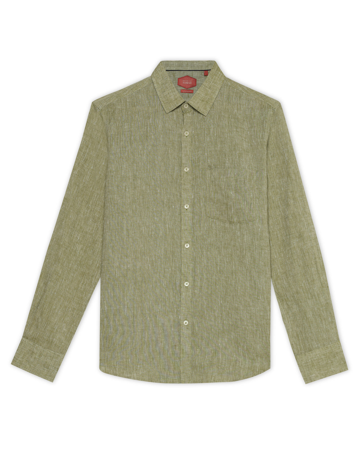 Sage Green Mélange Linen Blend Shirt