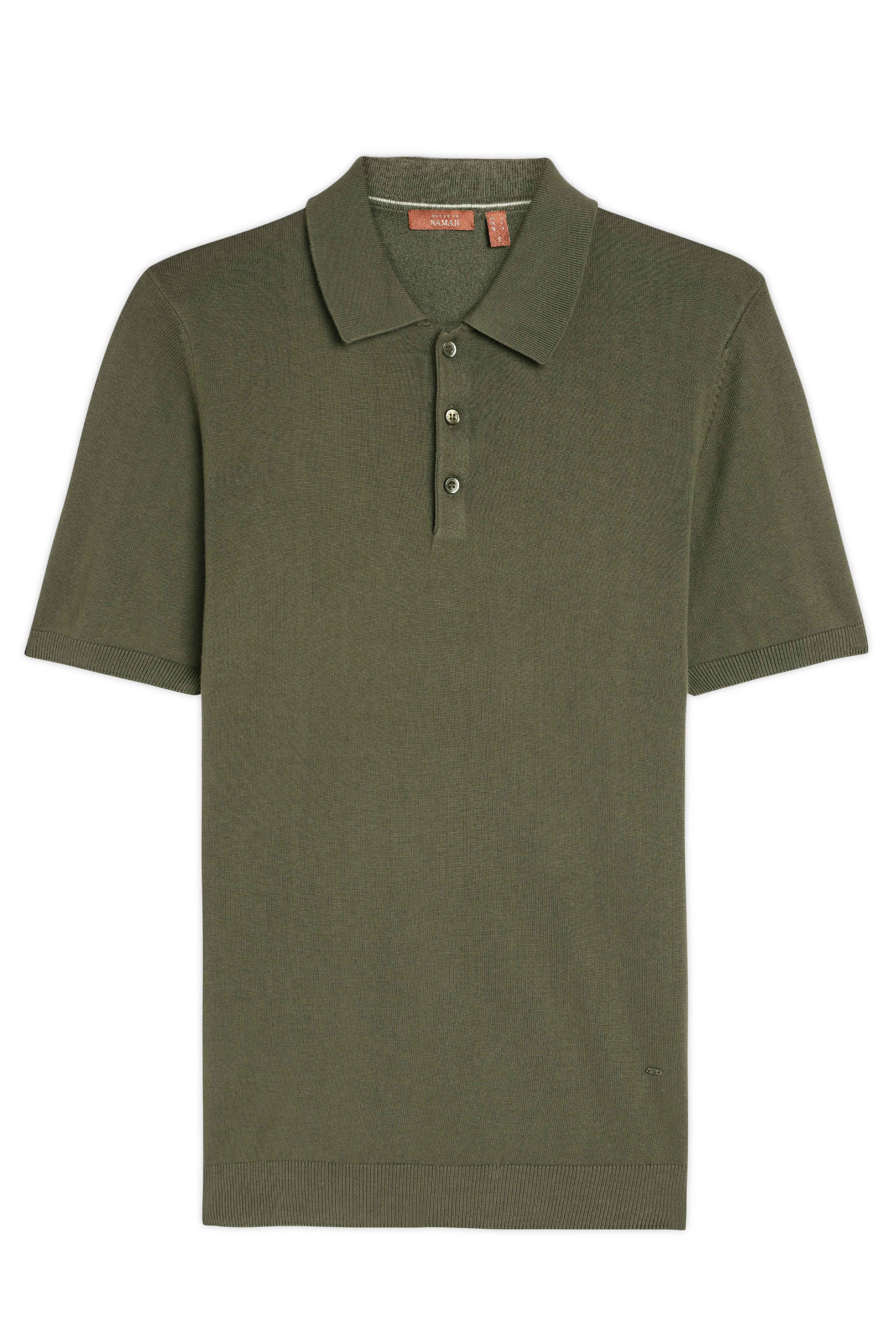 KHAKI GREEN COTTON-BAMBOO SIGNATURE POLO T-SHIRT