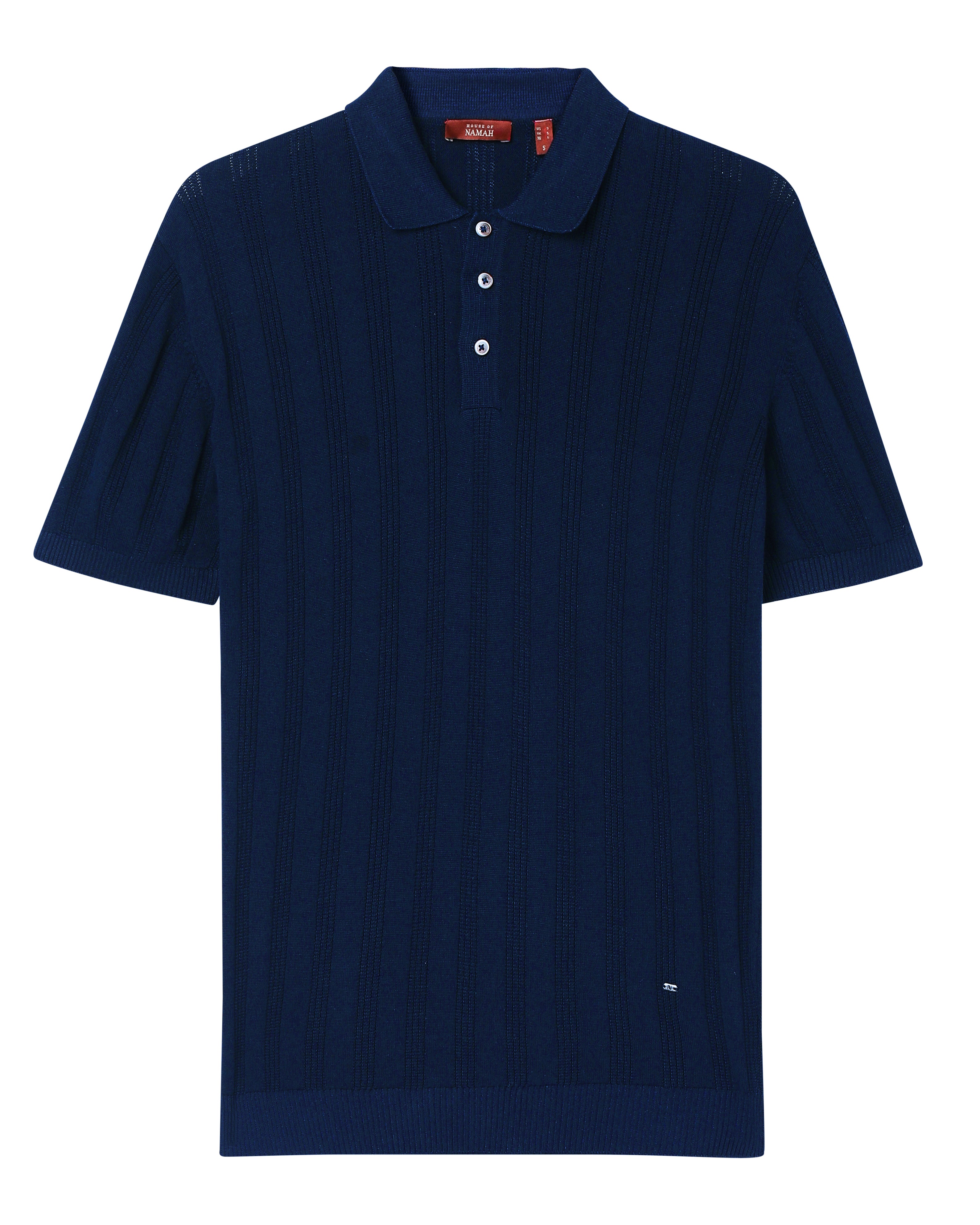 Midnight Blue Linear B-Polo - 100% Cotton - II