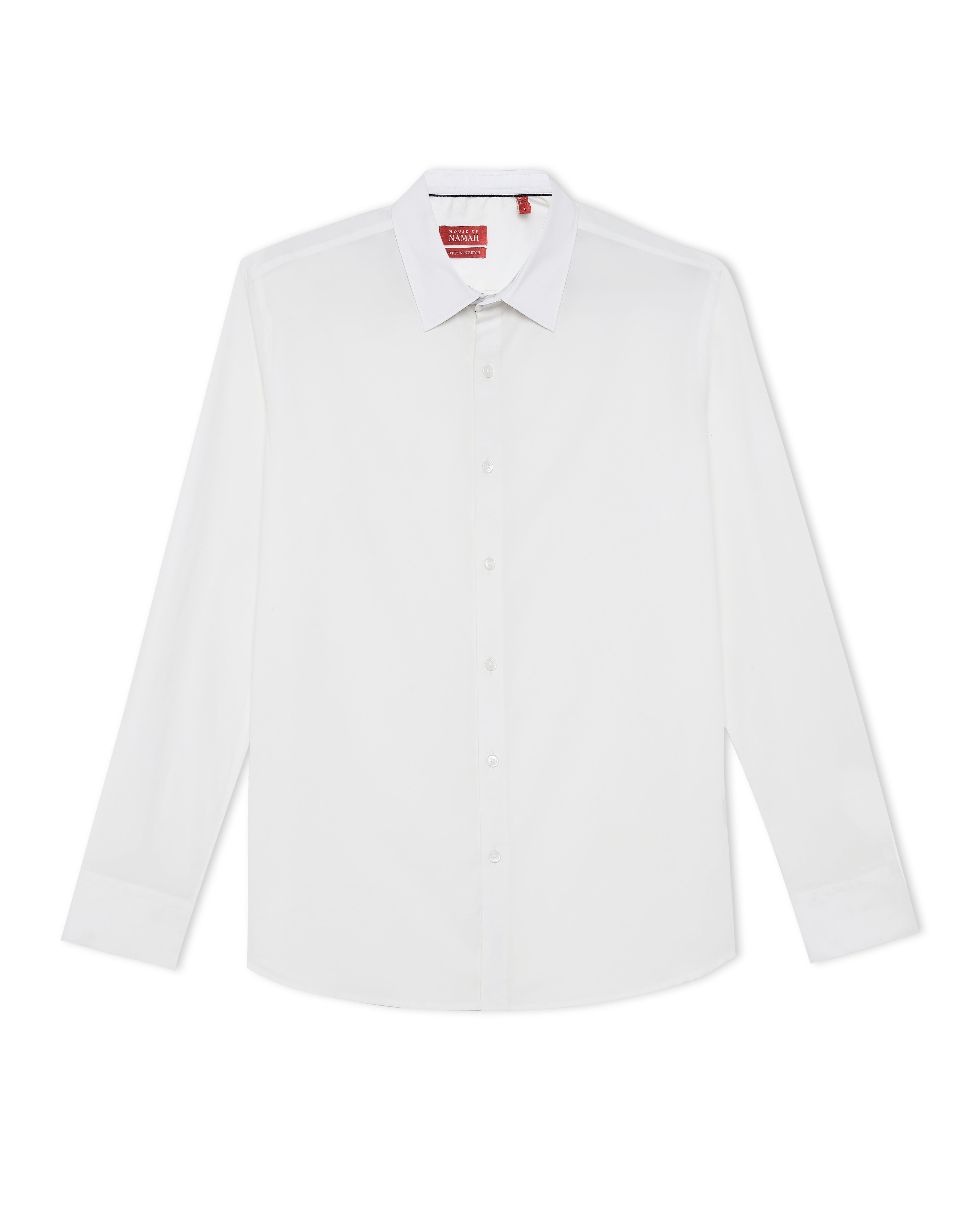 Soft White Poplin Stretch Cotton Shirt