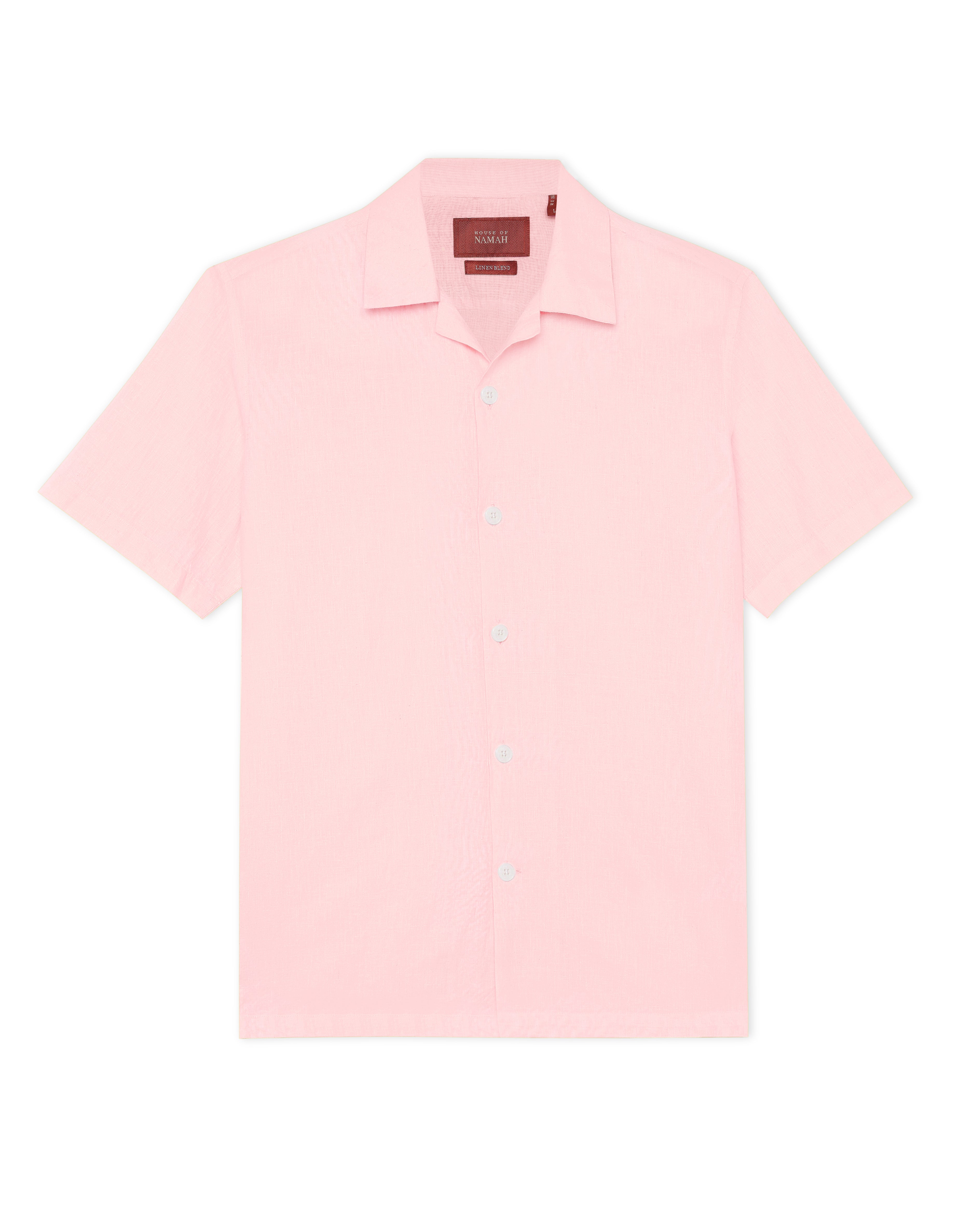 Pastel Pink Cuban Collar Shirt
