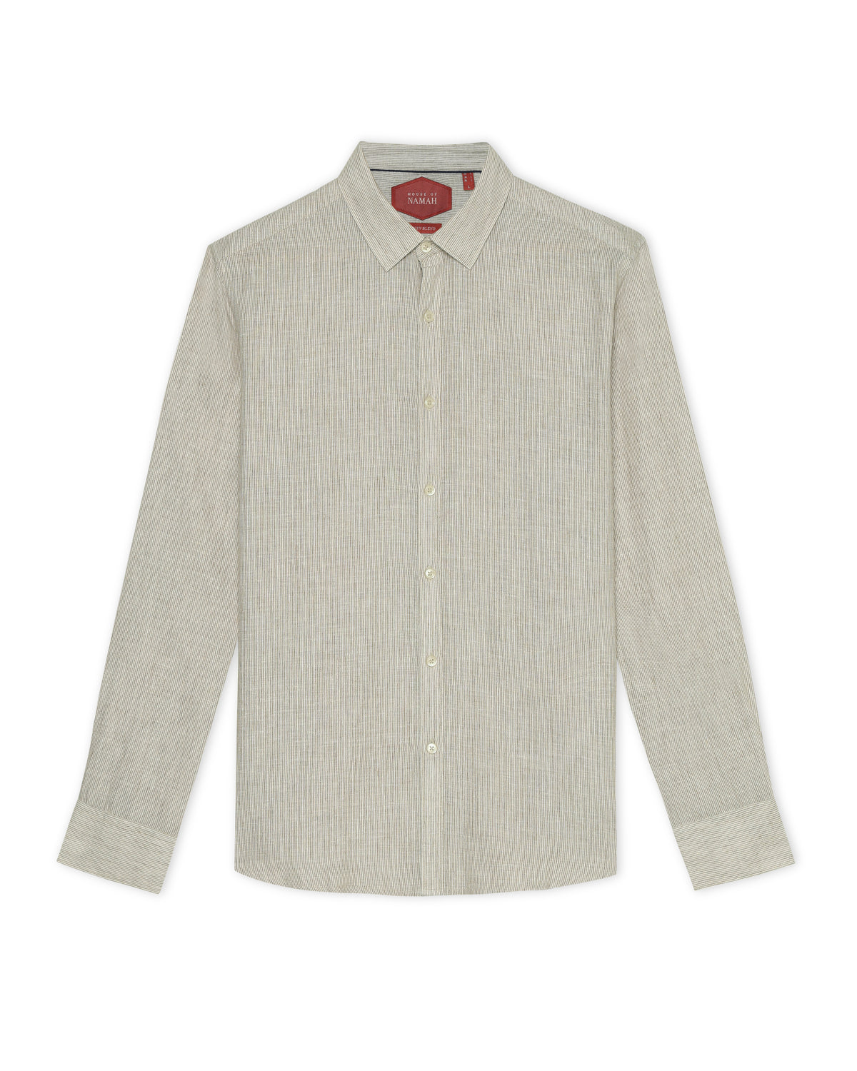 Natural Linen Blend Pinstripe Shirt