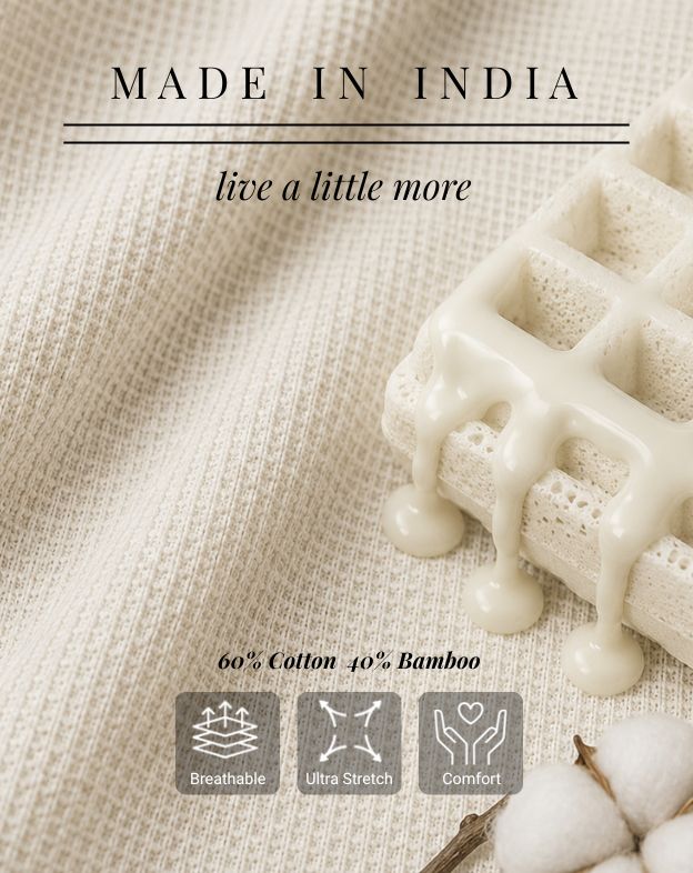 Soft White Waffle Knit Polo