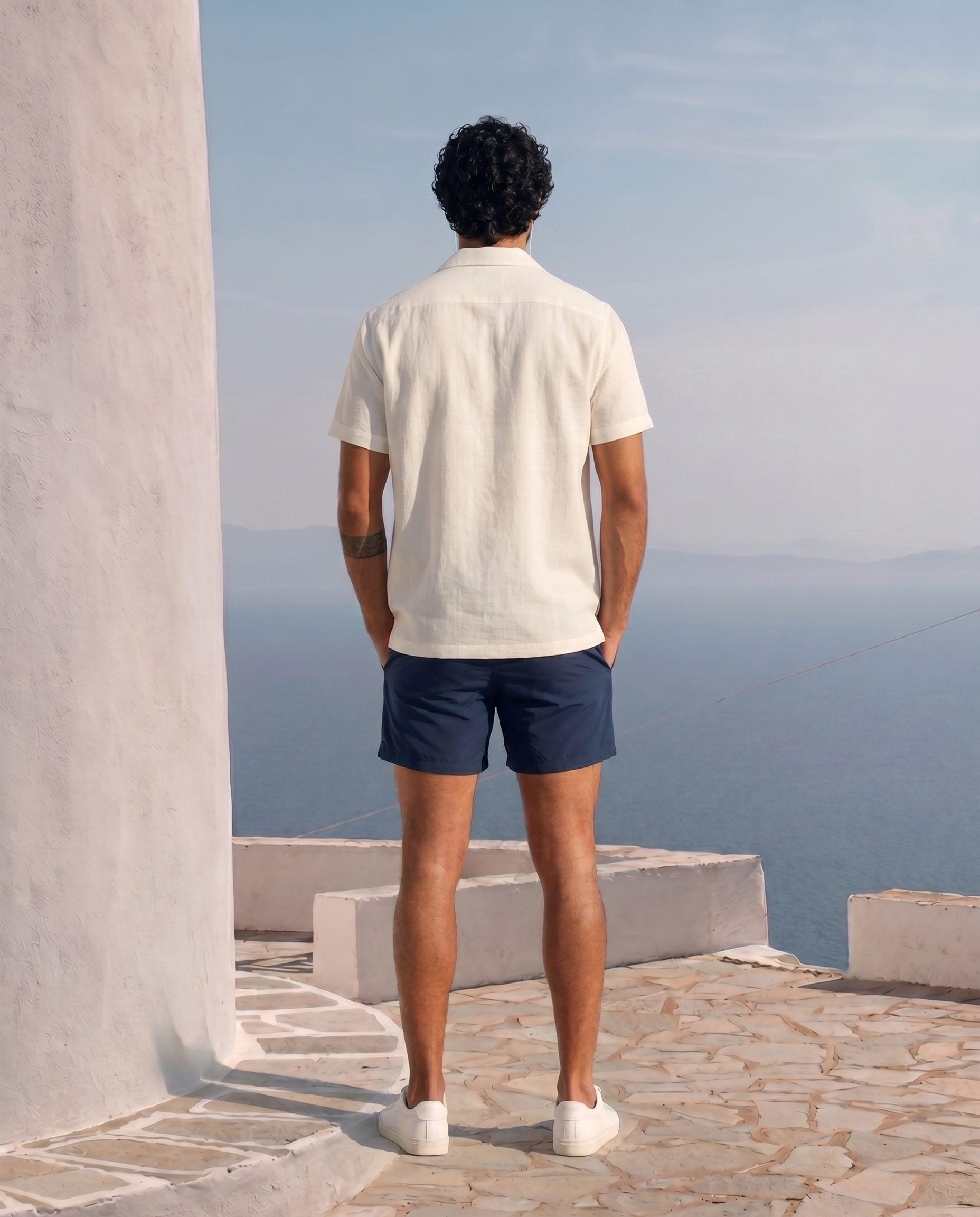 Soft White H/S Double-Cloth Cuban Shirt