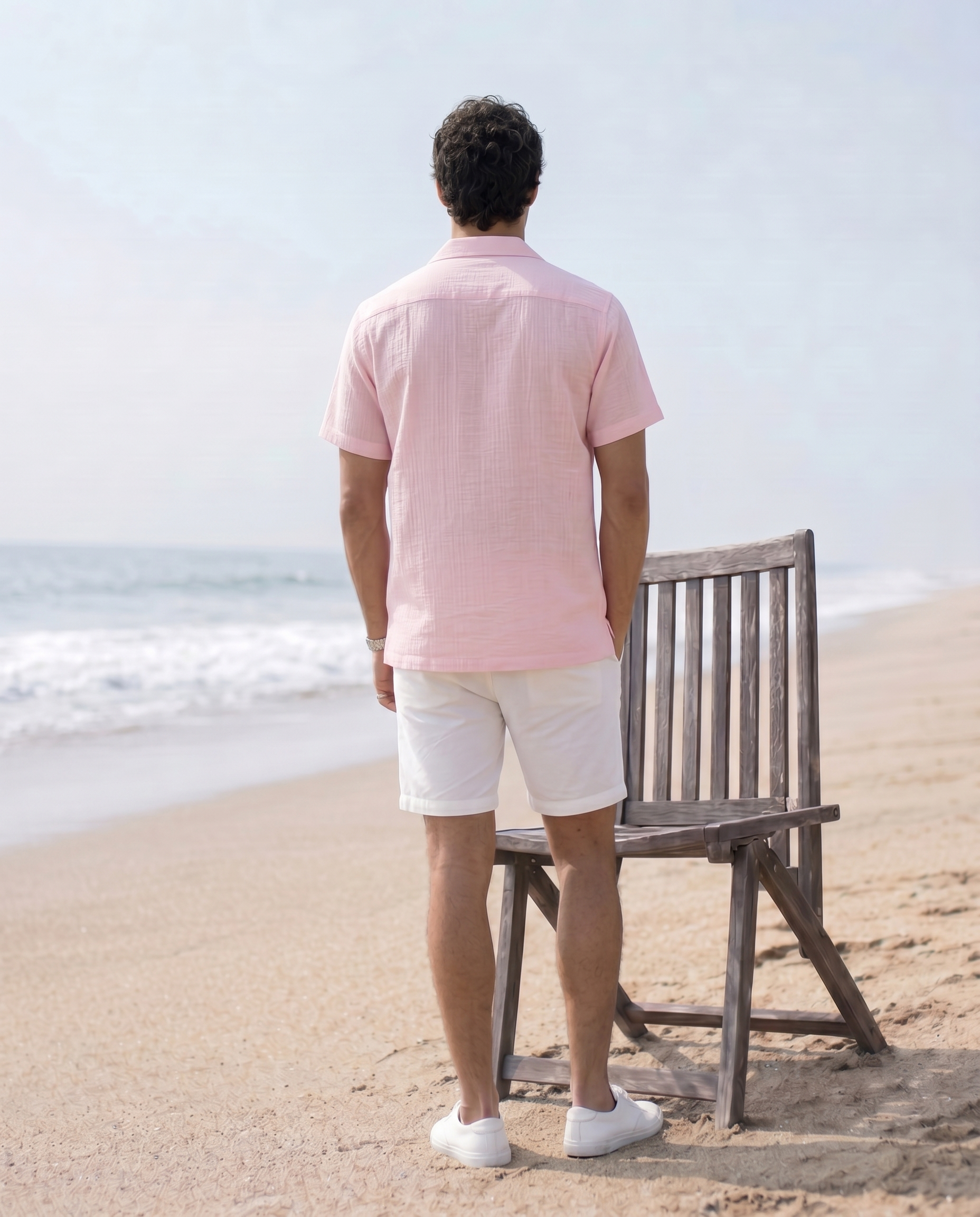 Pale Pink H/S Double-Cloth Cuban Shirt