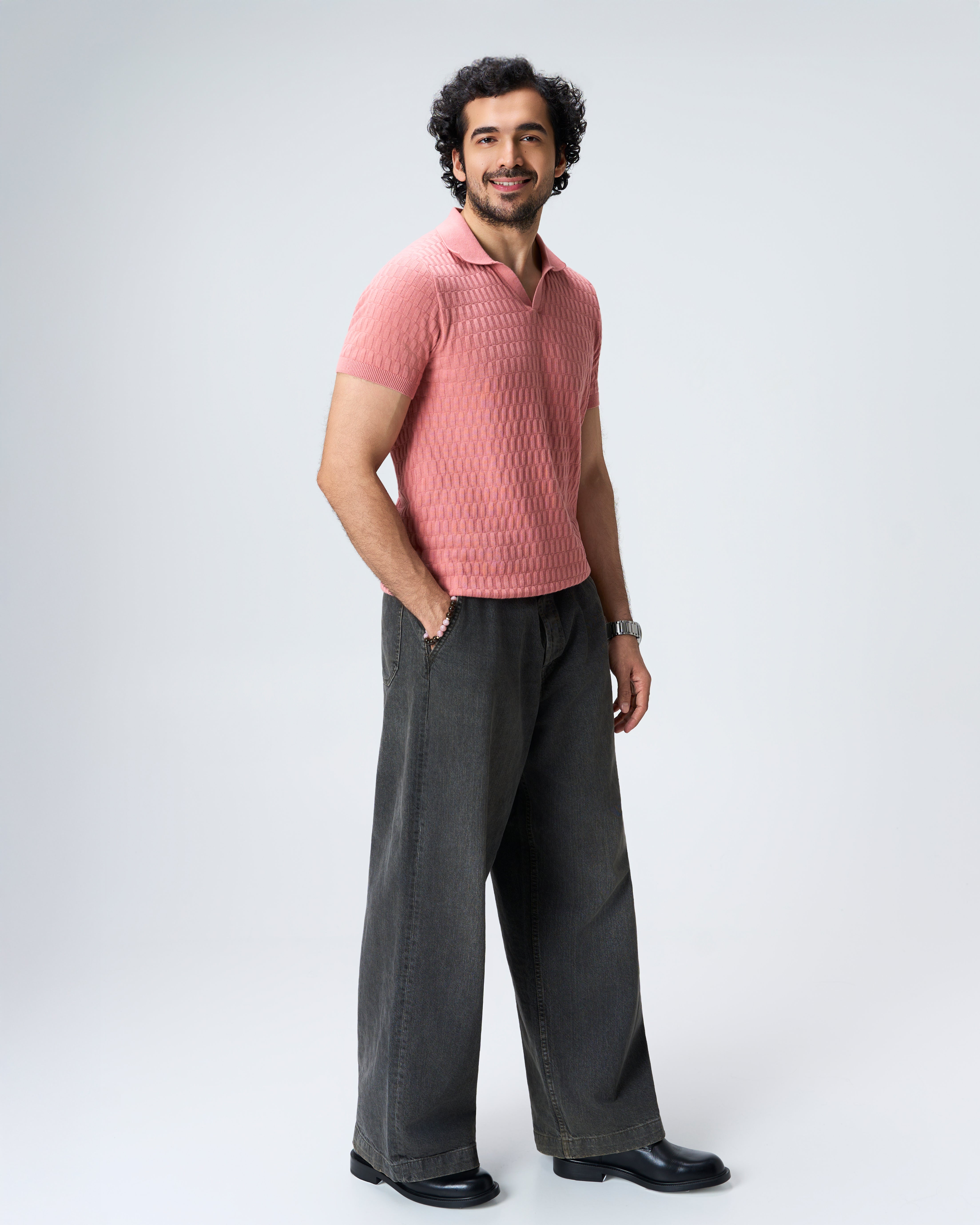 Clay Pink Brickline V-Polo