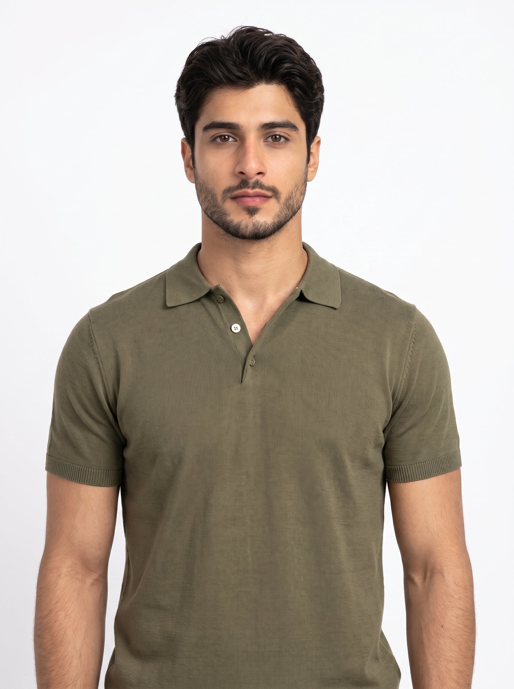 Khaki Green Cotton-Bamboo Signature Polo