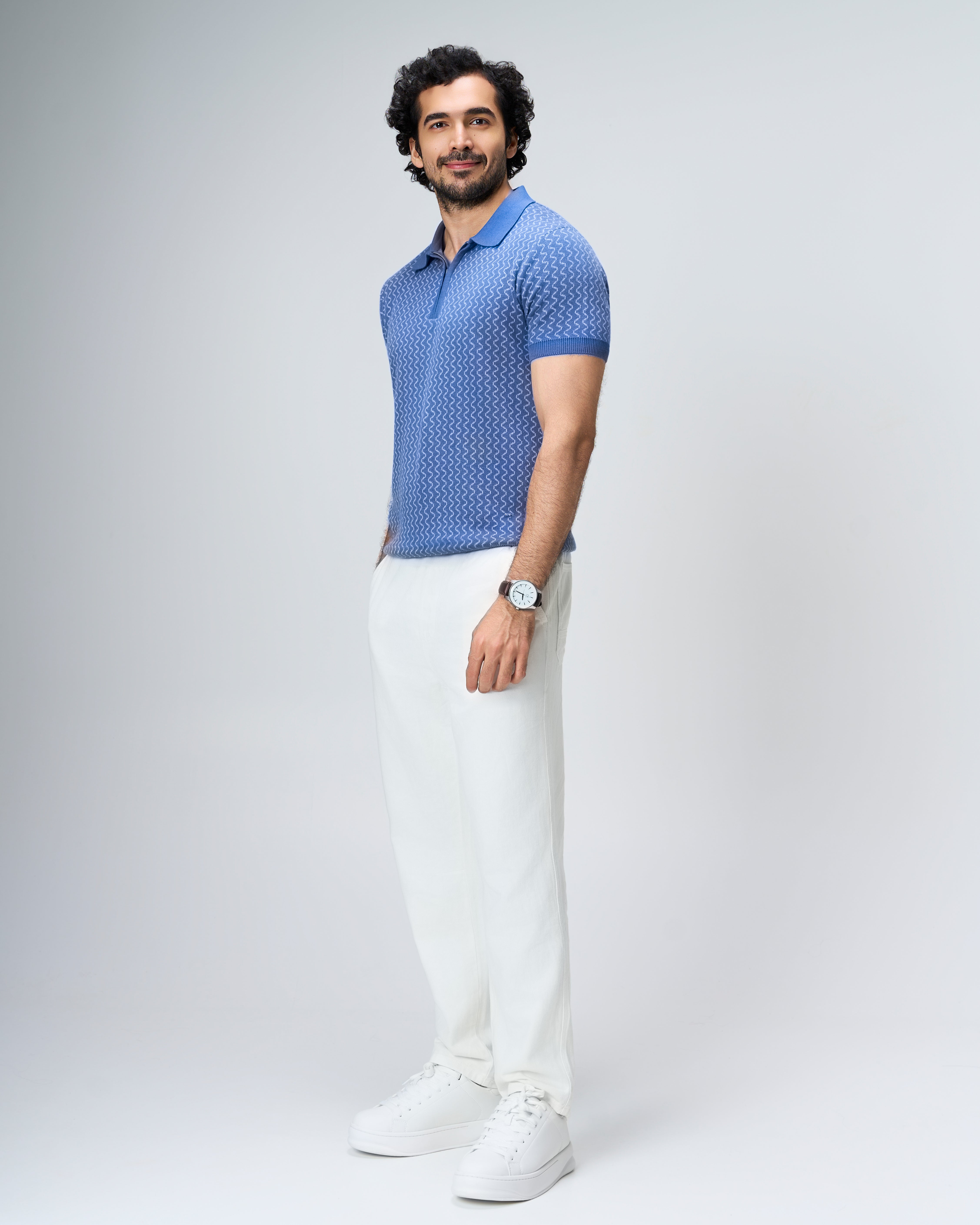 Denim Blue Waveline Z-Polo
