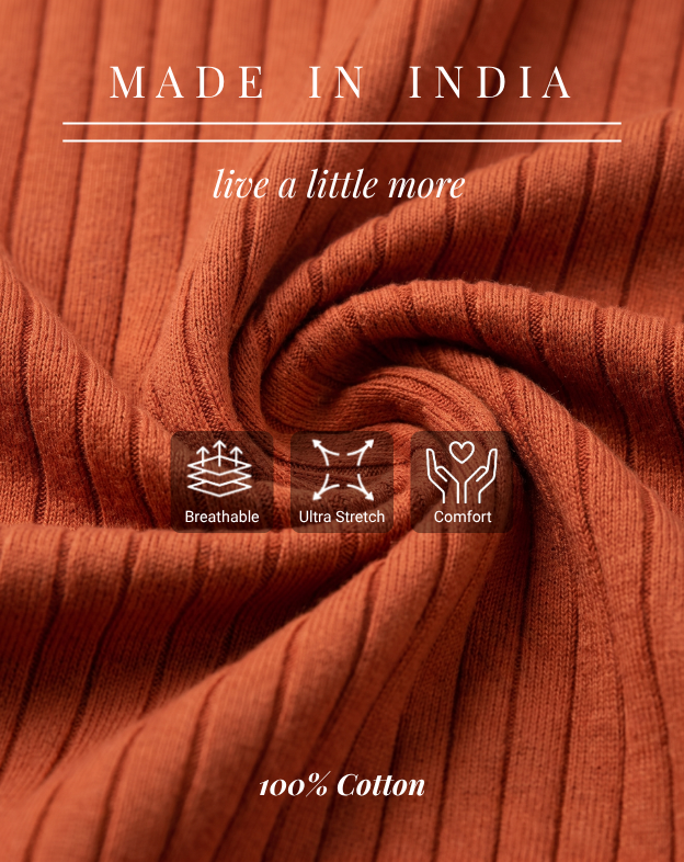 Burnt Sienna Drop Needle V-Polo