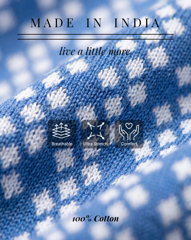 Denim Blue Luxe Diamond V-Polo