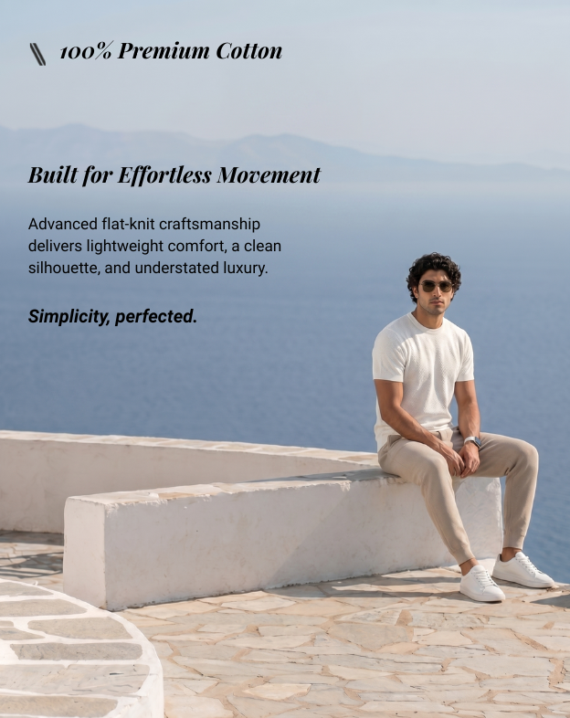 Soft White Chevron Round Neck T-Shirt