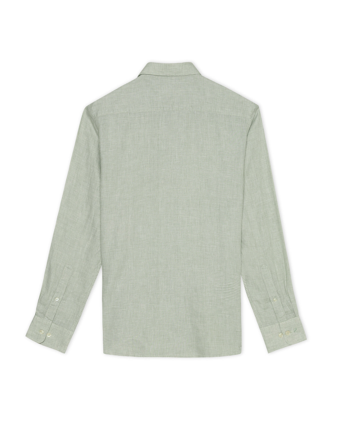 Sage Green Microcheck 100% Linen Shirt