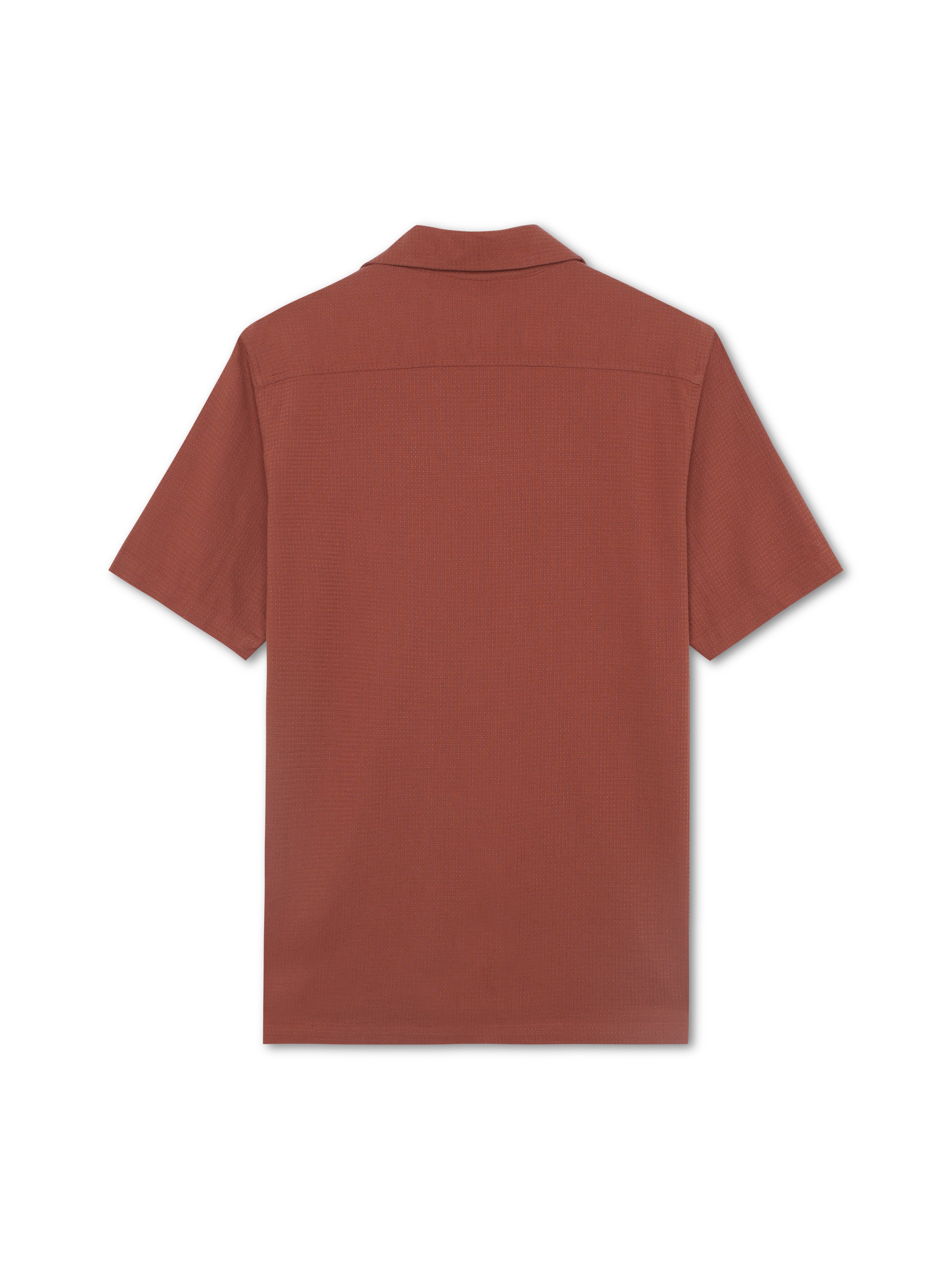 Burnt Sienna Dobby Micro Grid Shirt