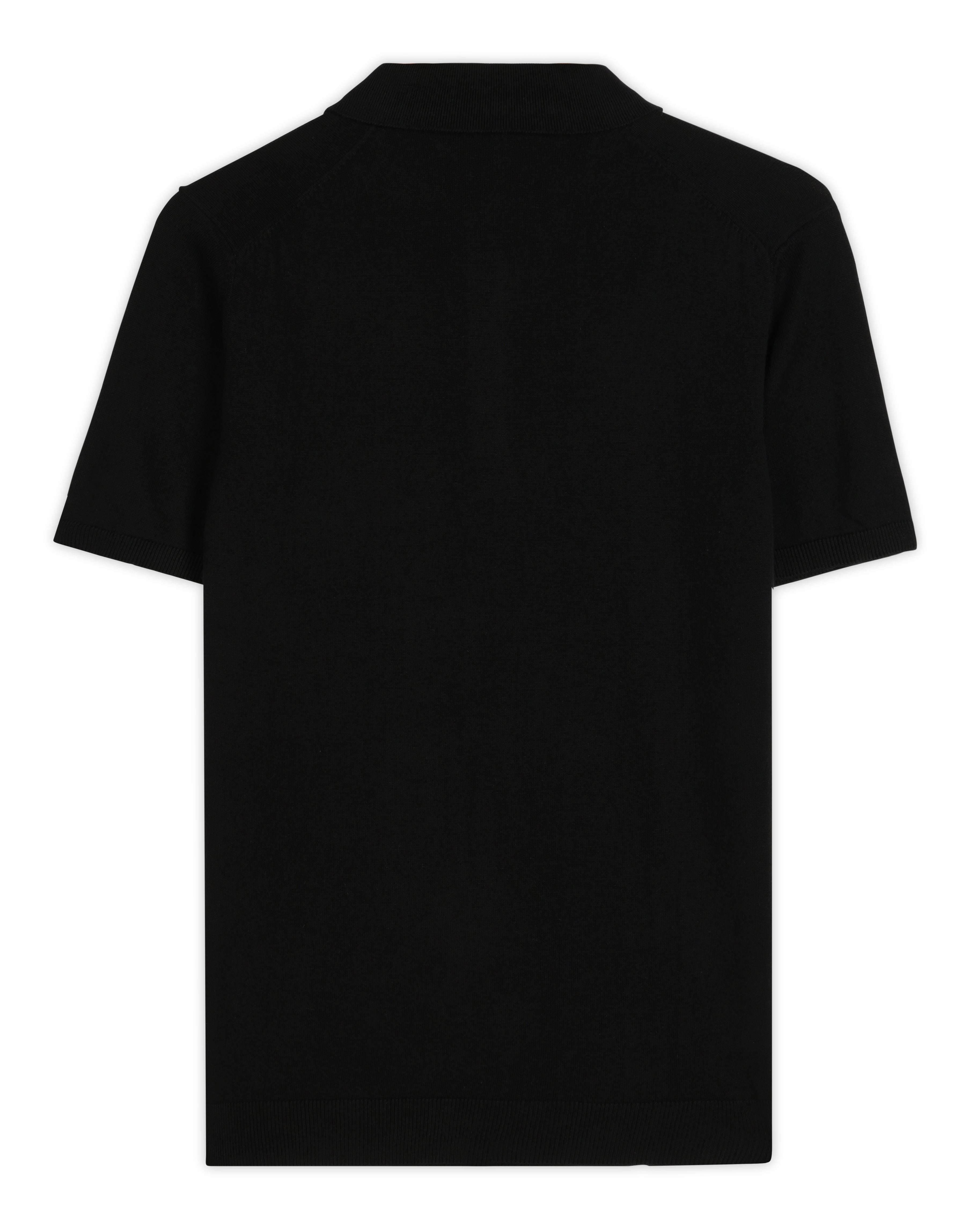 INK BLACK COTTON-BAMBOO SIGNATURE POLO T-SHIRT