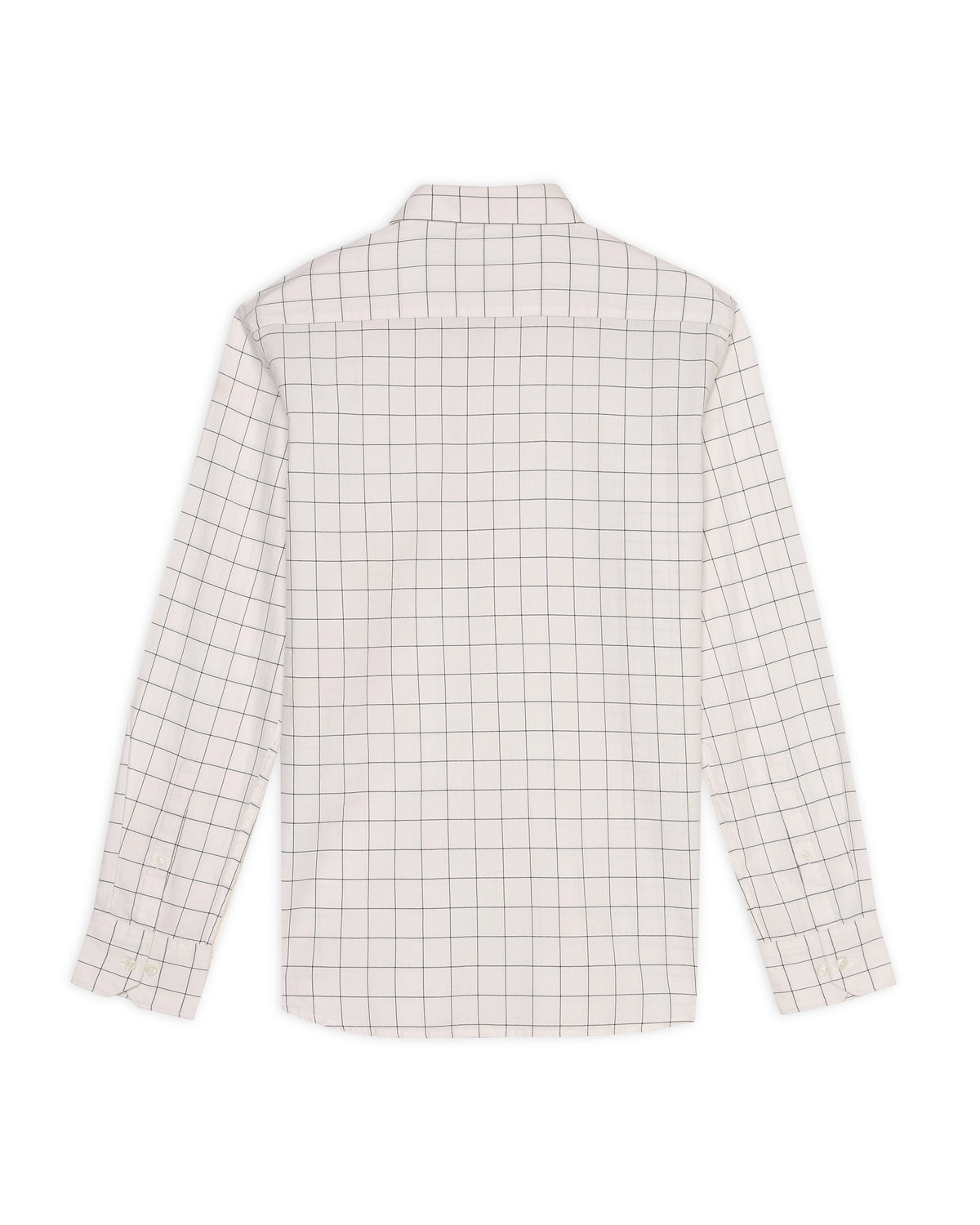 Soft White Windowpane Check Shirt