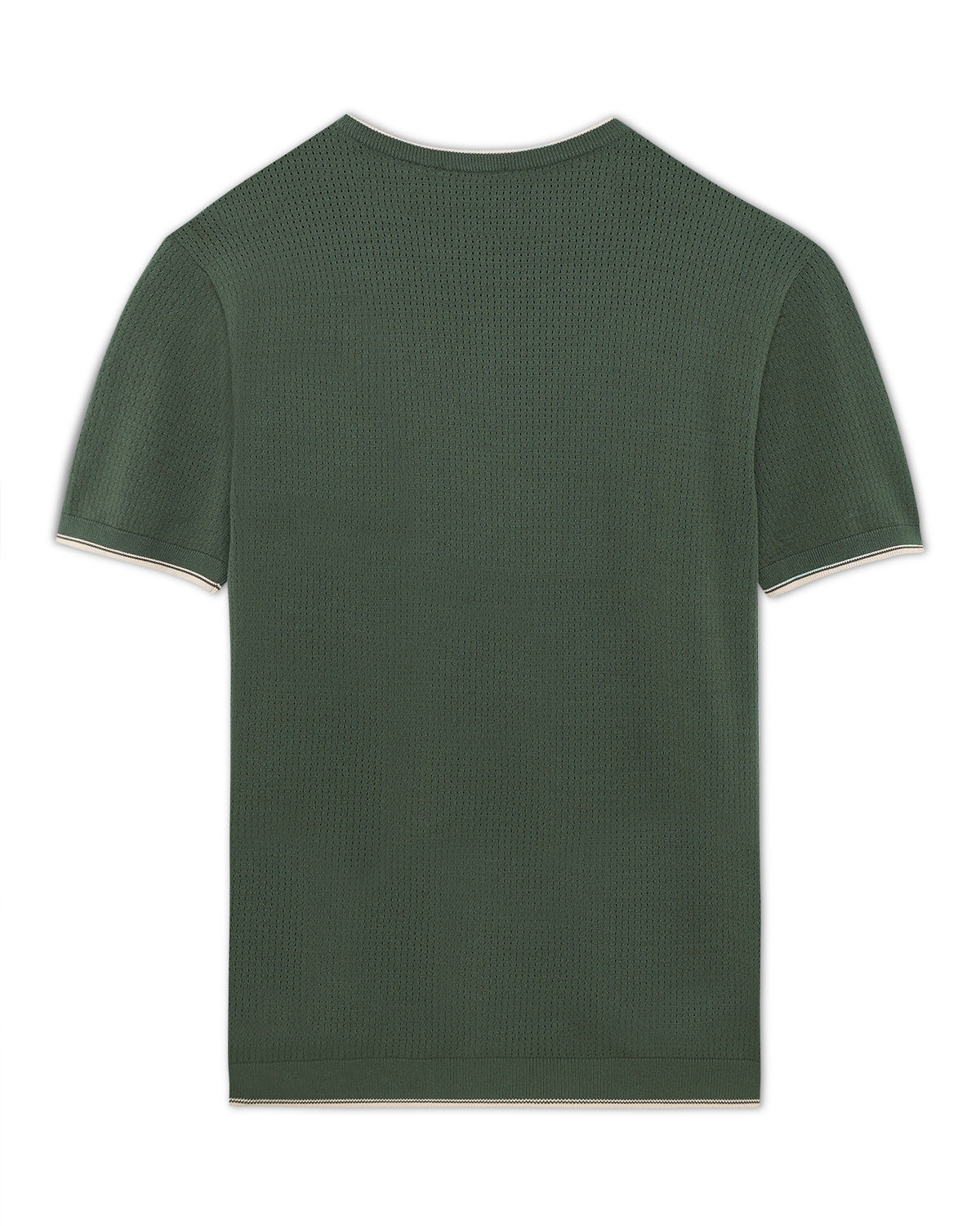 Khaki Green Contrast Neck T-Shirt