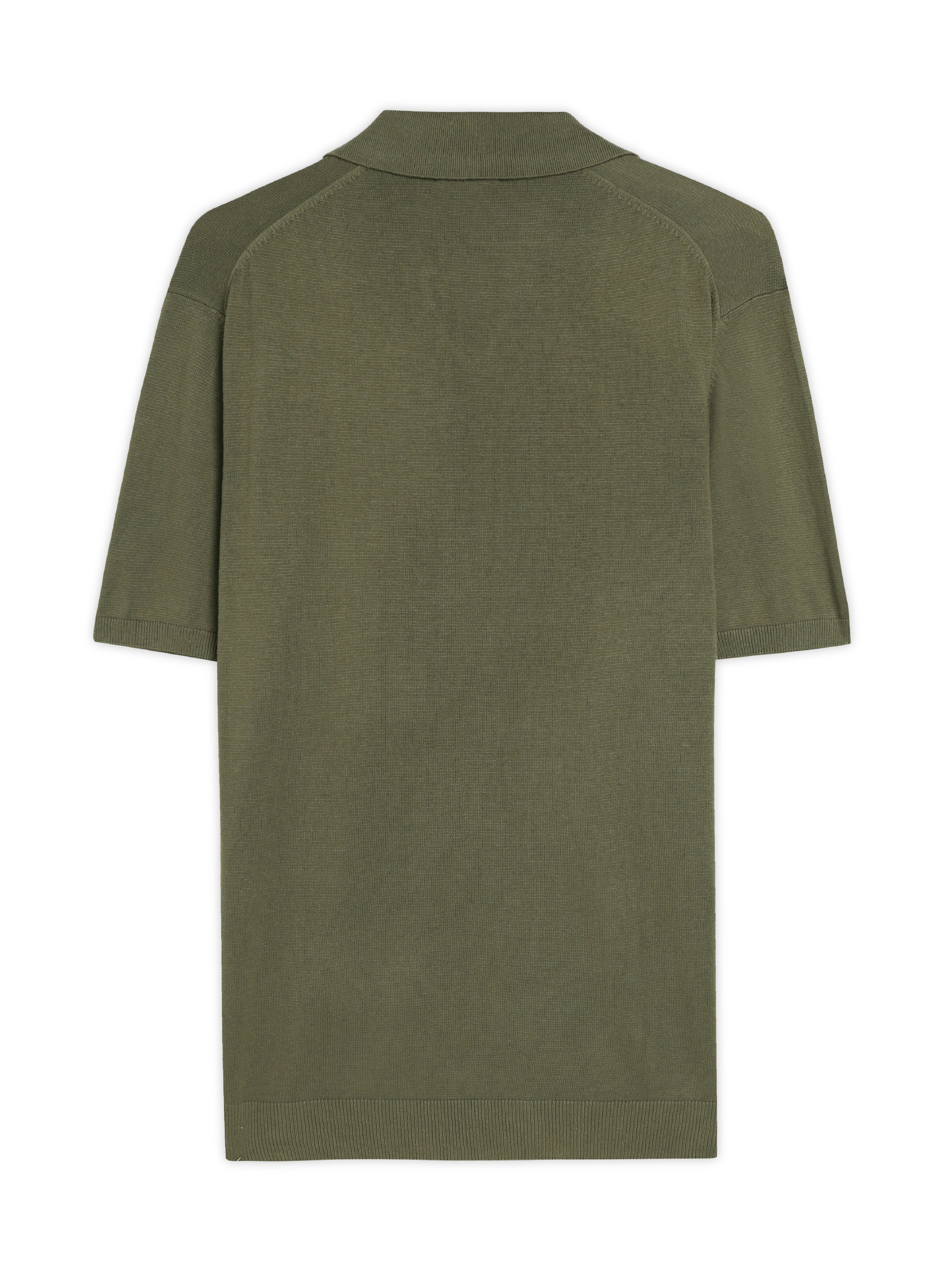 KHAKI GREEN COTTON-BAMBOO SIGNATURE POLO T-SHIRT