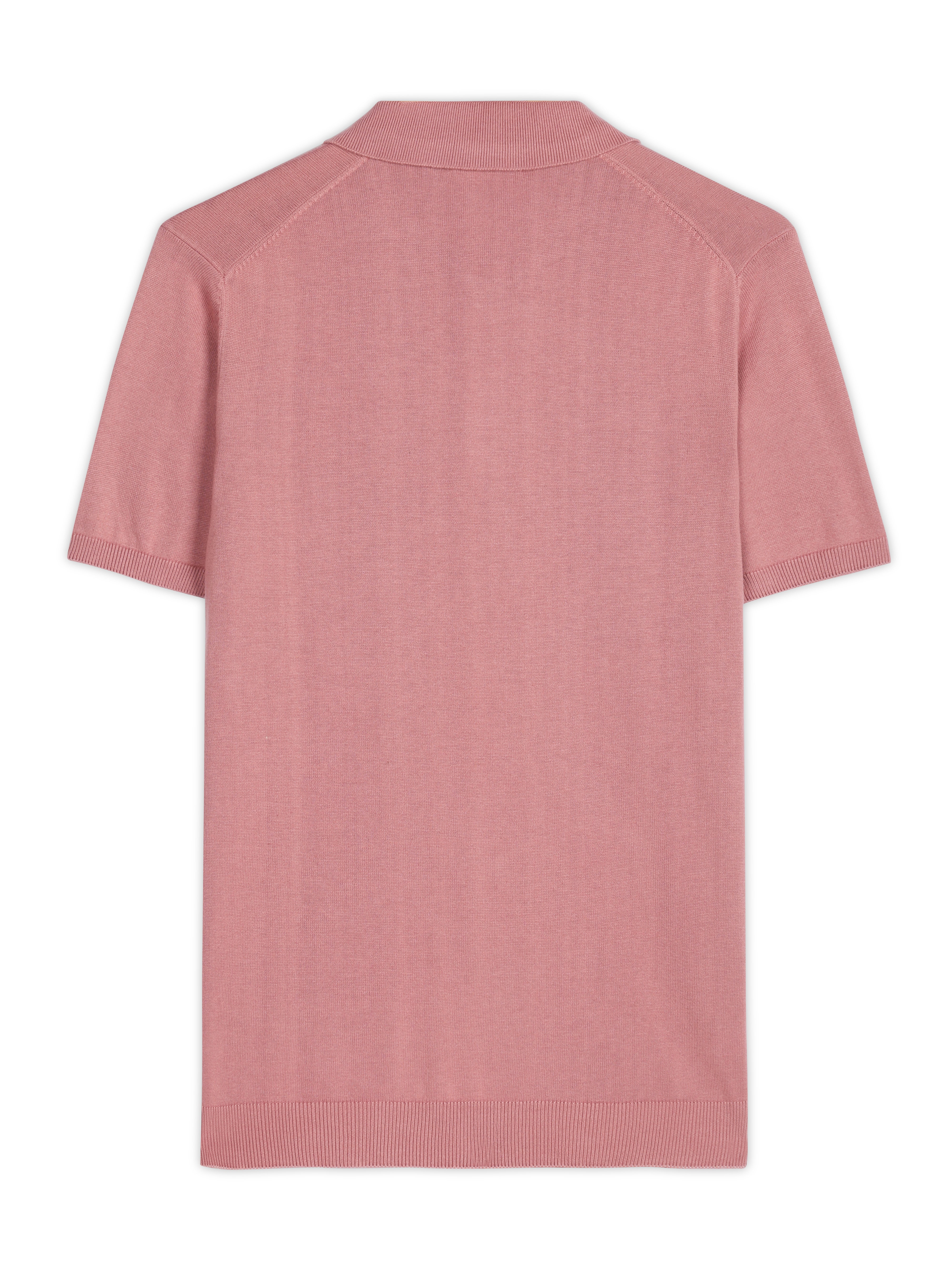 CLAY PINK COTTON-BAMBOO SIGNATURE POLO T-SHIRT