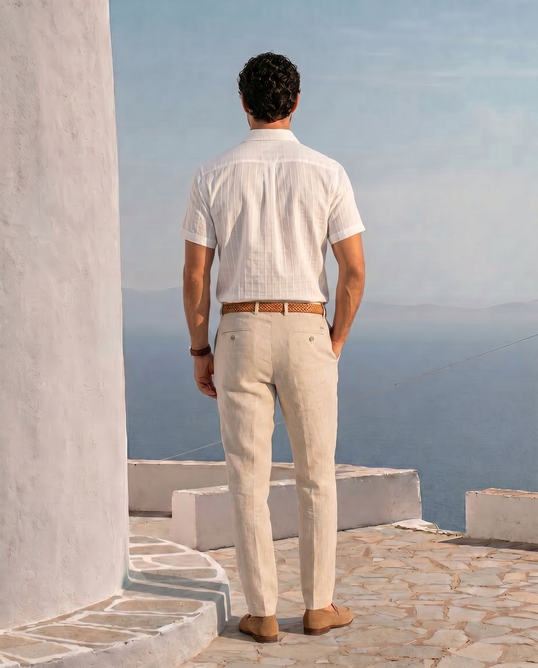 Soft White Self Checks Shirt