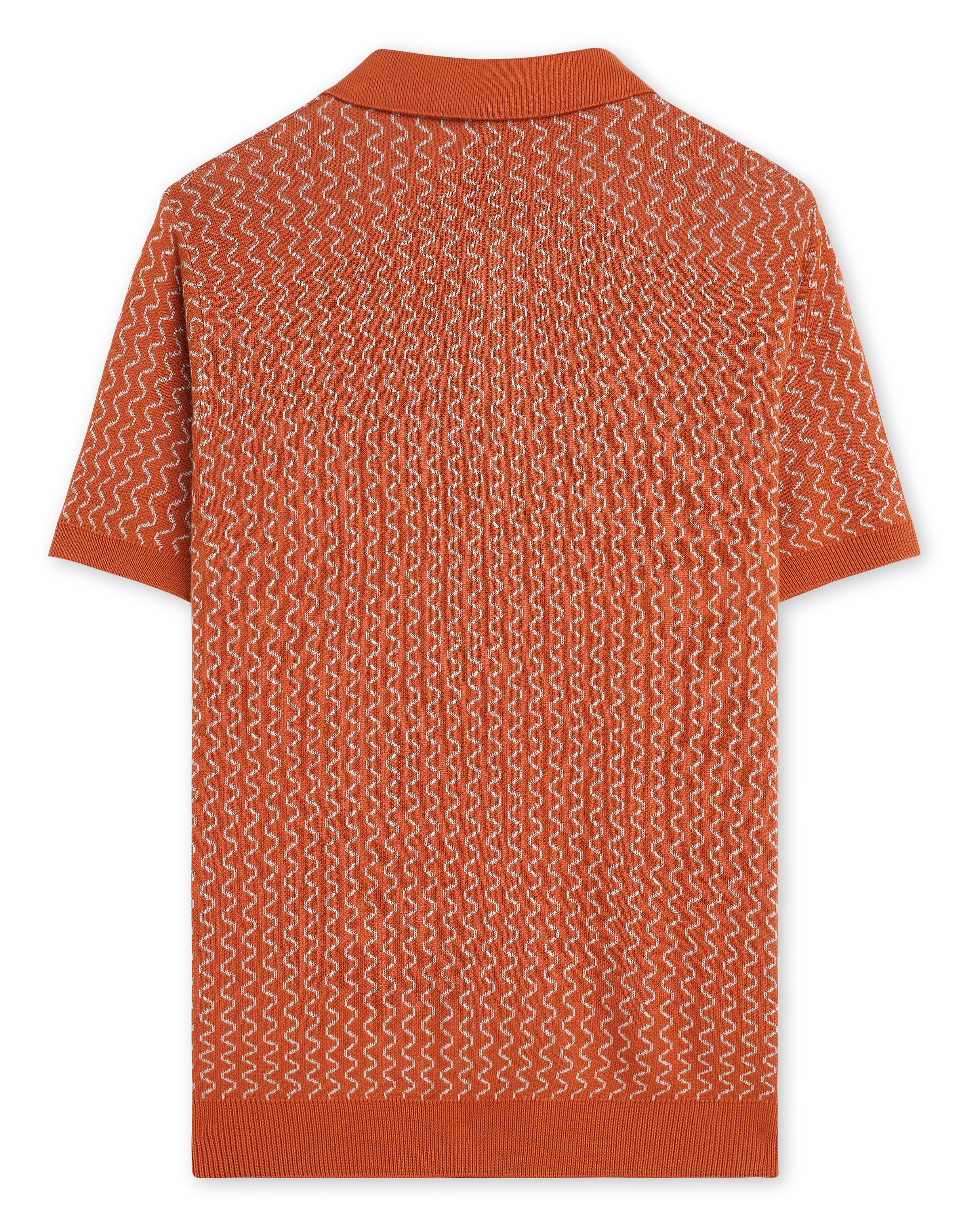 Burnt Ochre Waveline Z-Polo - 100% Cotton - II