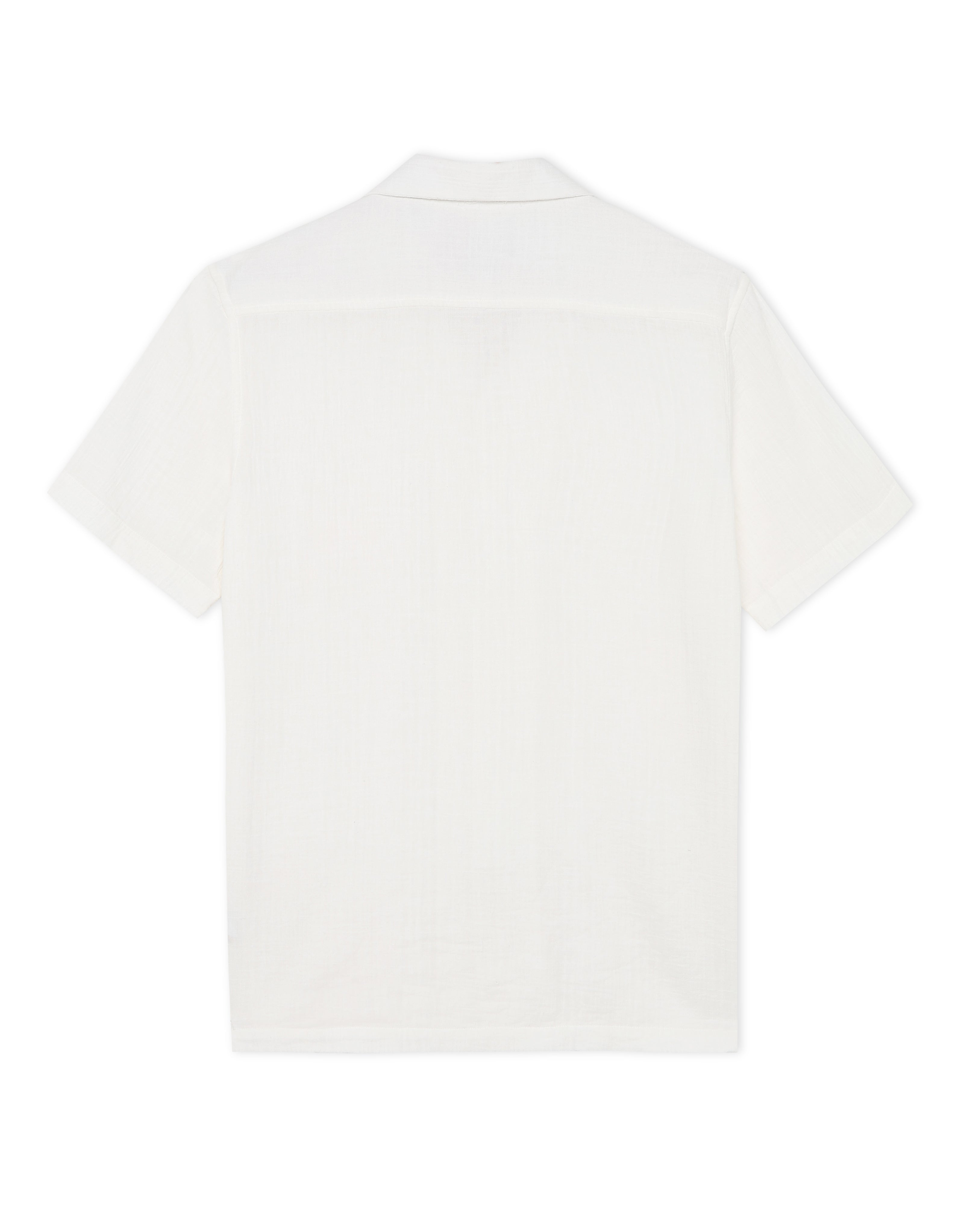 Soft White Double-cloth Cuban Shirt